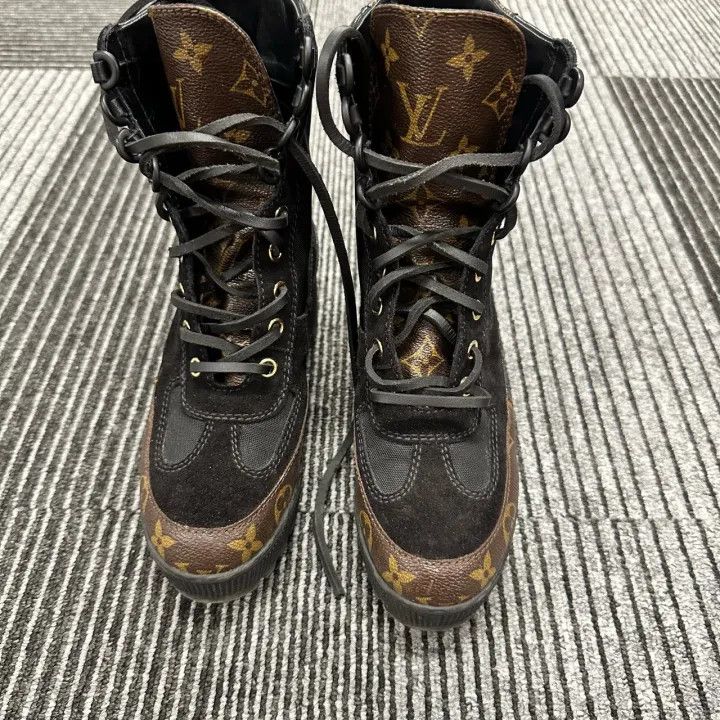 Louis Vuitton Louis Vuitton High-Top Black Brown Ankle Boots 0079 Size US 4 / IT 34 - 5 Thumbnail