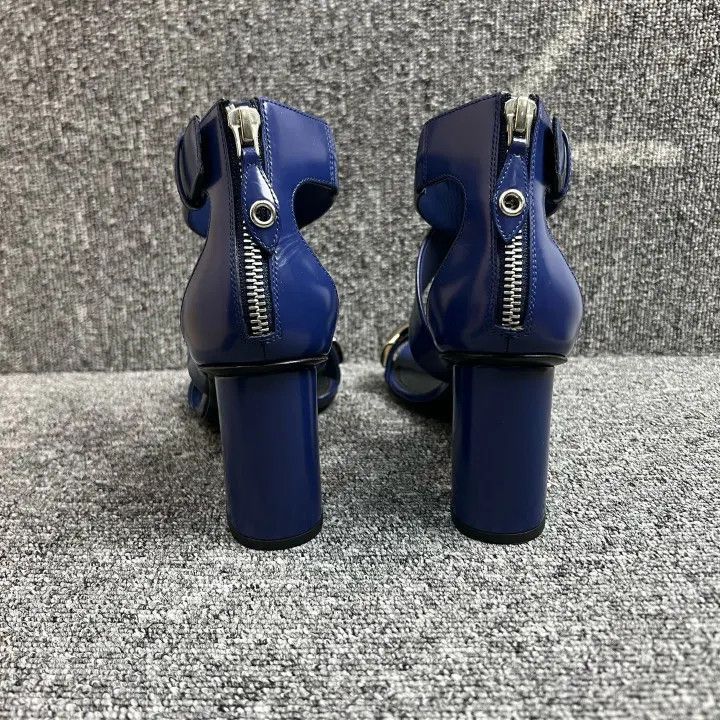 Louis Vuitton Louis Vuitton Blue High Heels with Silver Detail 0079 Size US 6 / IT 36 - 3 Thumbnail