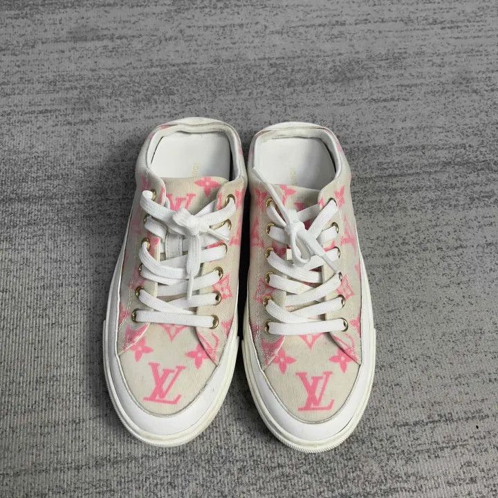 Louis Vuitton Louis Vuitton Stellar Monogram Pink Slip-On Sneakers 0079 Size US 6 / IT 36 - 2 Thumbnail