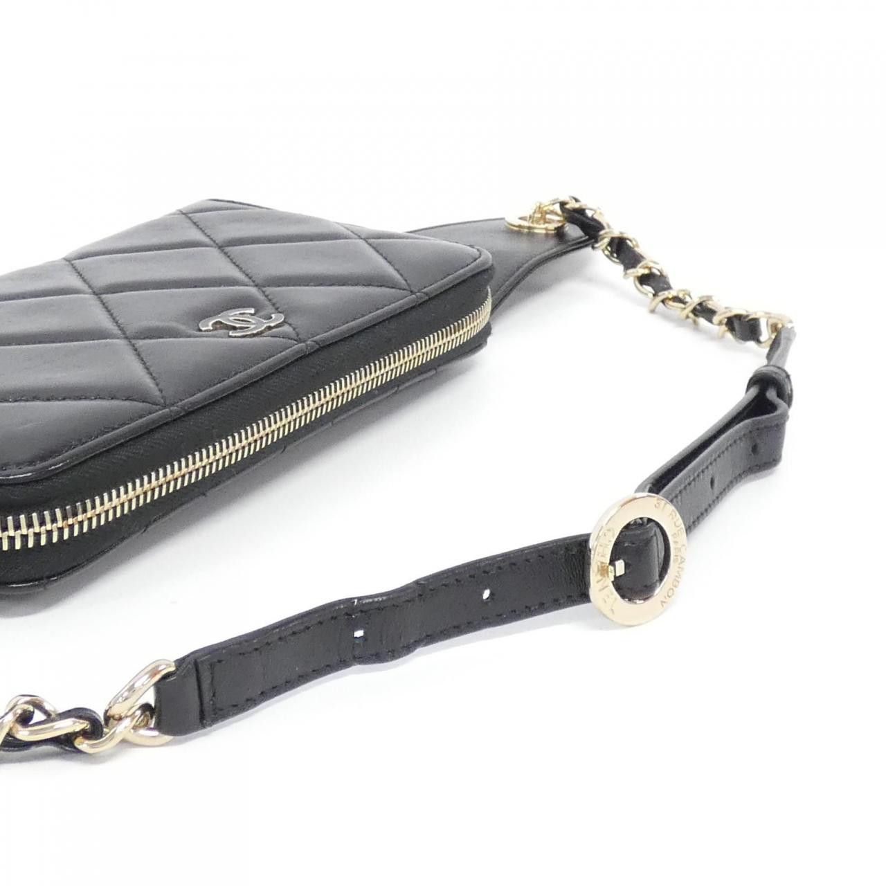 Chanel Chanel Chanel Belt Wallet Shiny Crumpled Lamb Wallet Leather Long Wallet Size ONE SIZE - 4 Thumbnail