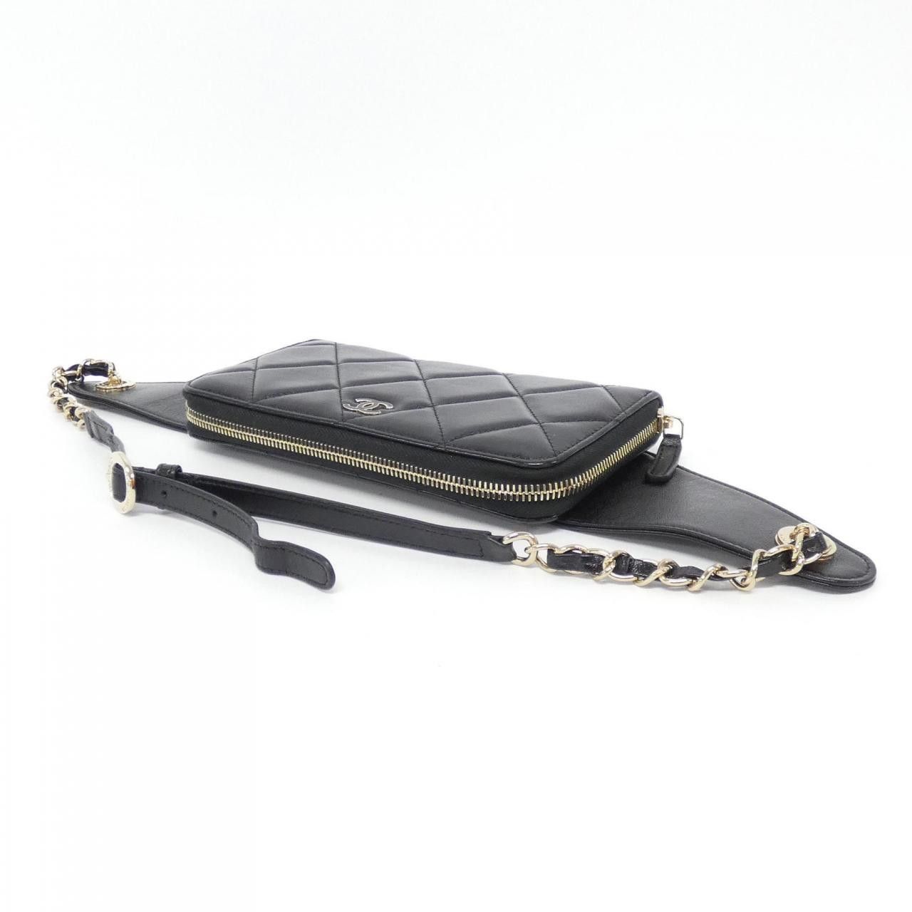 Chanel Chanel Chanel Belt Wallet Shiny Crumpled Lamb Wallet Leather Long Wallet Size ONE SIZE - 3 Thumbnail