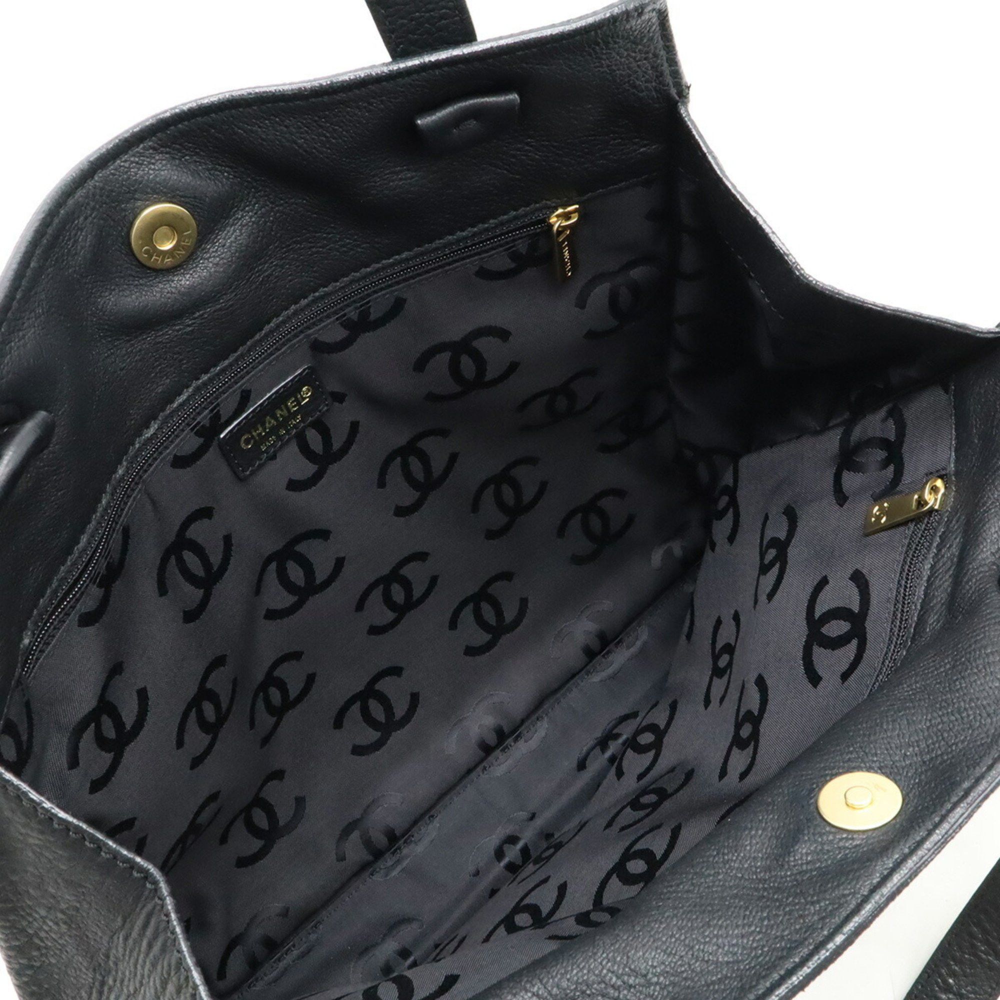 Chanel CHANEL Coco Mark Tote Bag Shoulder Leather Black Size ONE SIZE - 6 Thumbnail