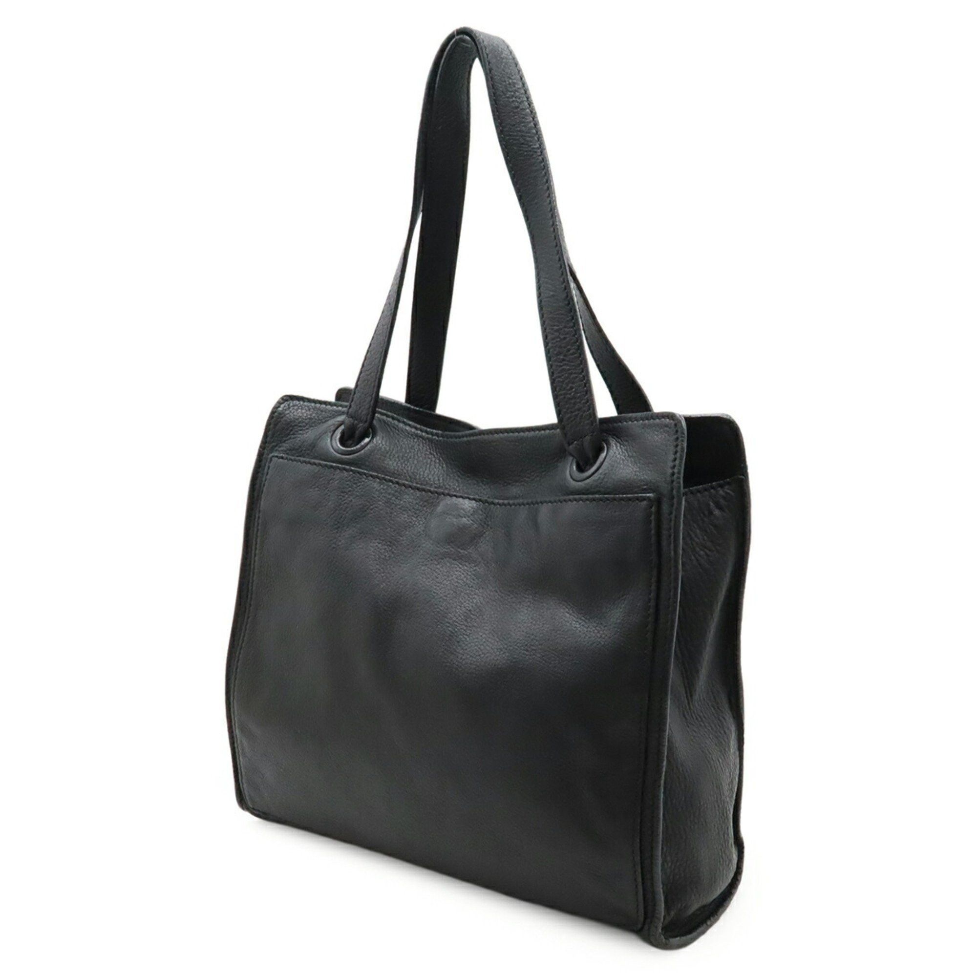 Chanel CHANEL Coco Mark Tote Bag Shoulder Leather Black Size ONE SIZE - 3 Thumbnail