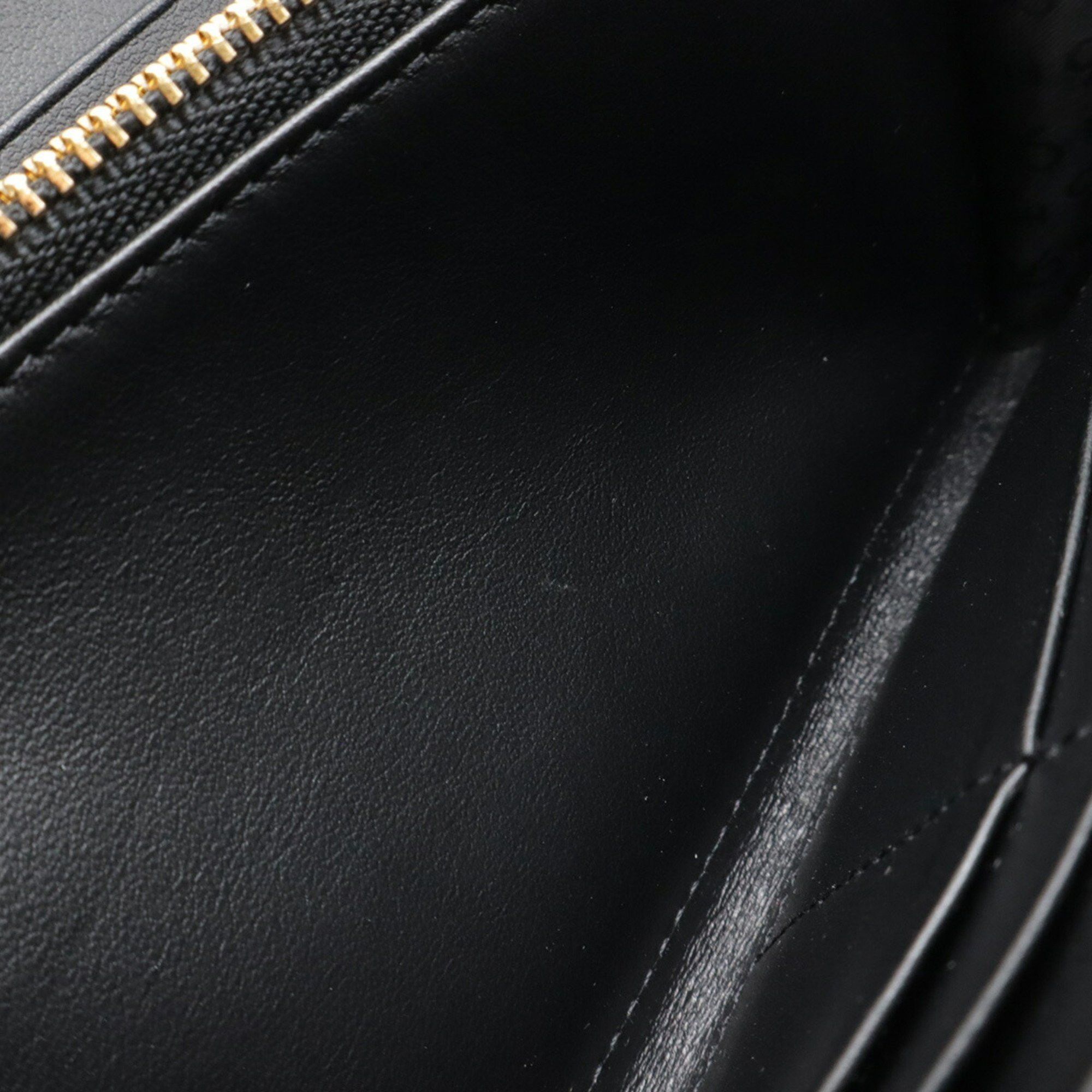 ANYA HINDMARCH Chubby Round Long Wallet in Leather, Black