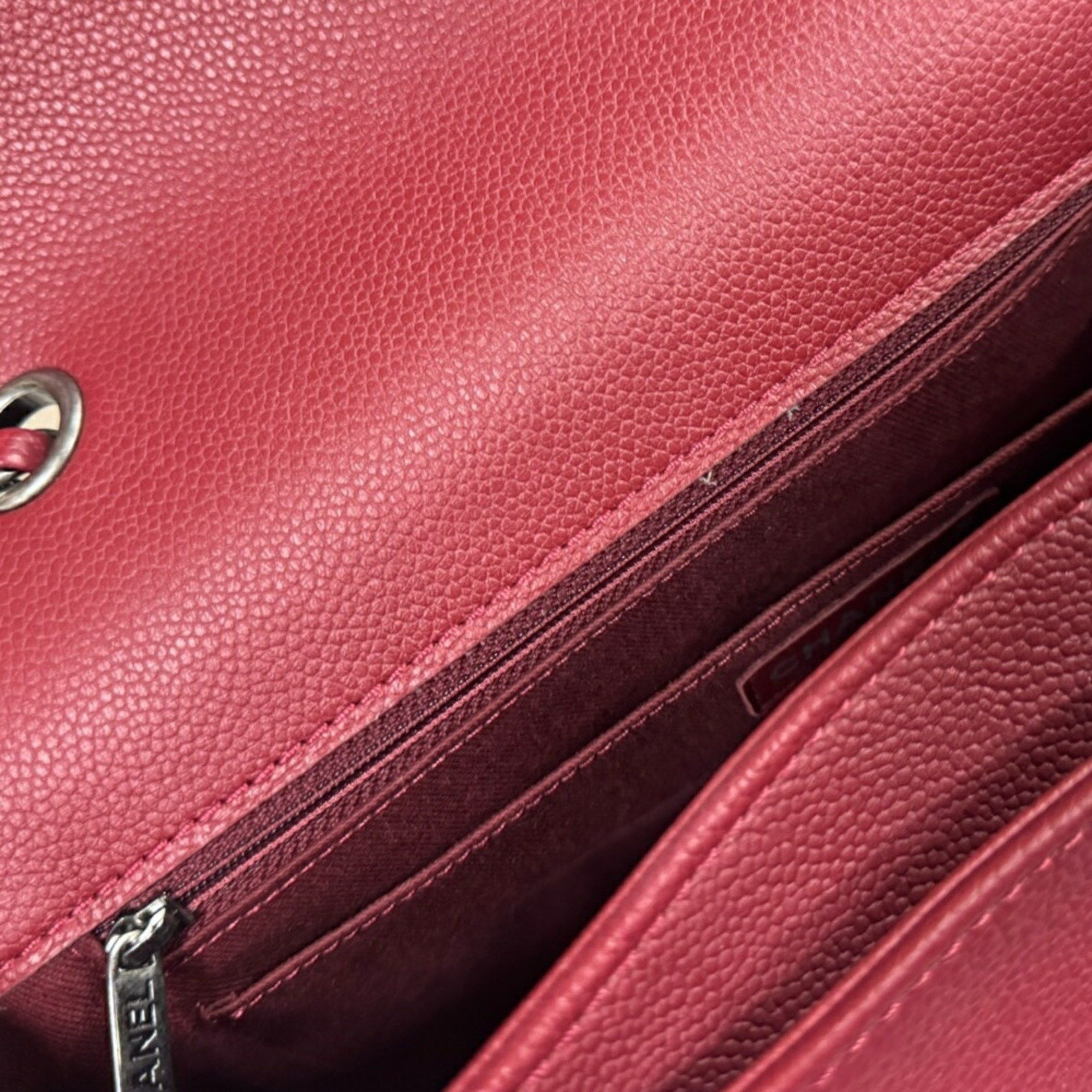 Chanel CHANEL Matelasse Shoulder Bag Leather Red Women's W Chain Size ONE SIZE - 8 Thumbnail