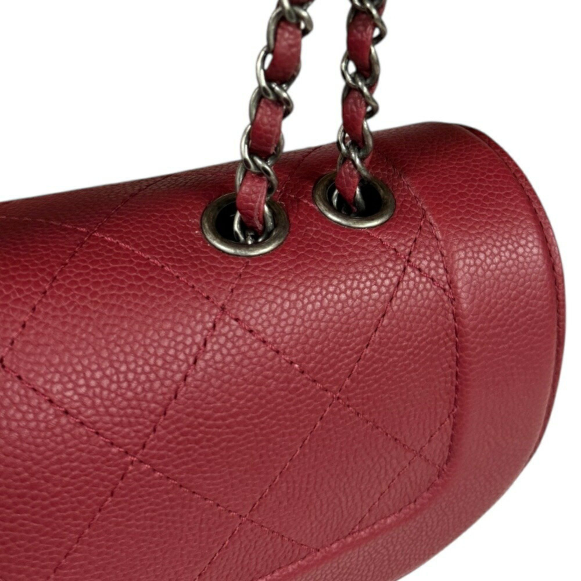 Chanel CHANEL Matelasse Shoulder Bag Leather Red Women's W Chain Size ONE SIZE - 10 Thumbnail