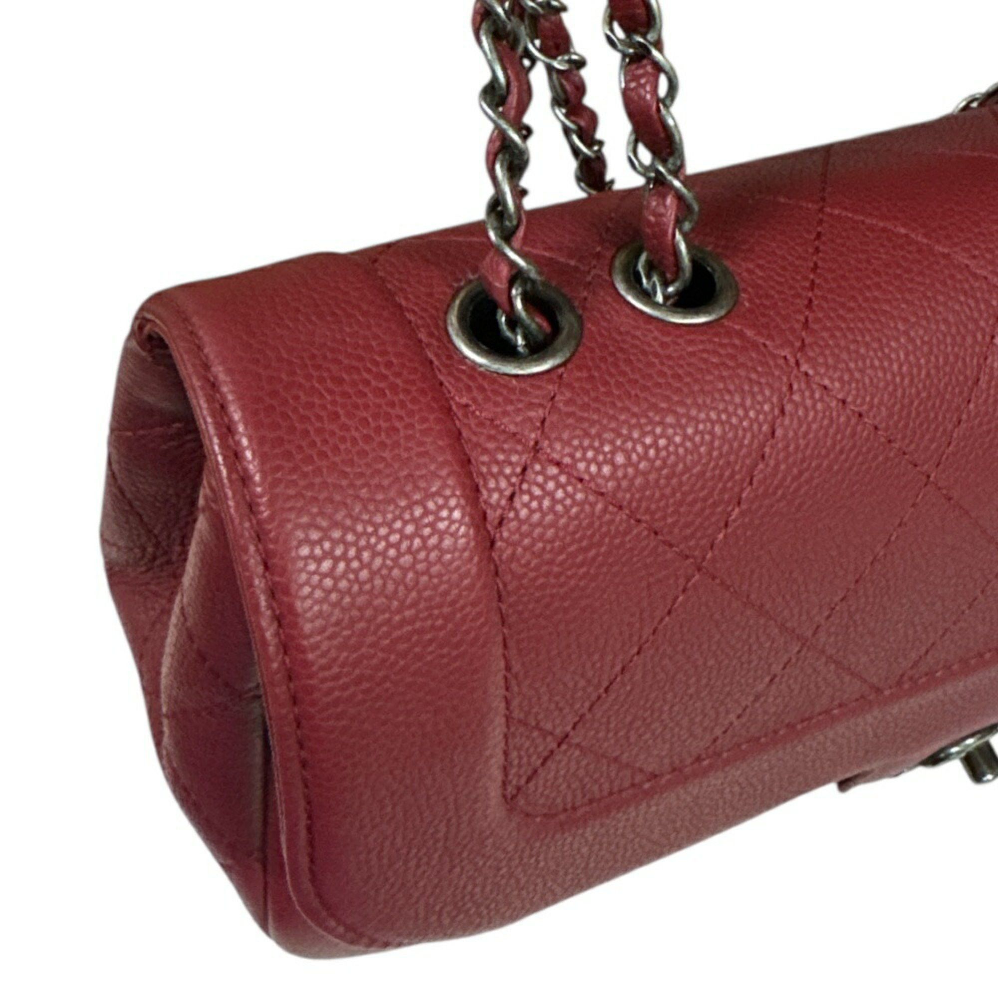 Chanel CHANEL Matelasse Shoulder Bag Leather Red Women's W Chain Size ONE SIZE - 9 Thumbnail