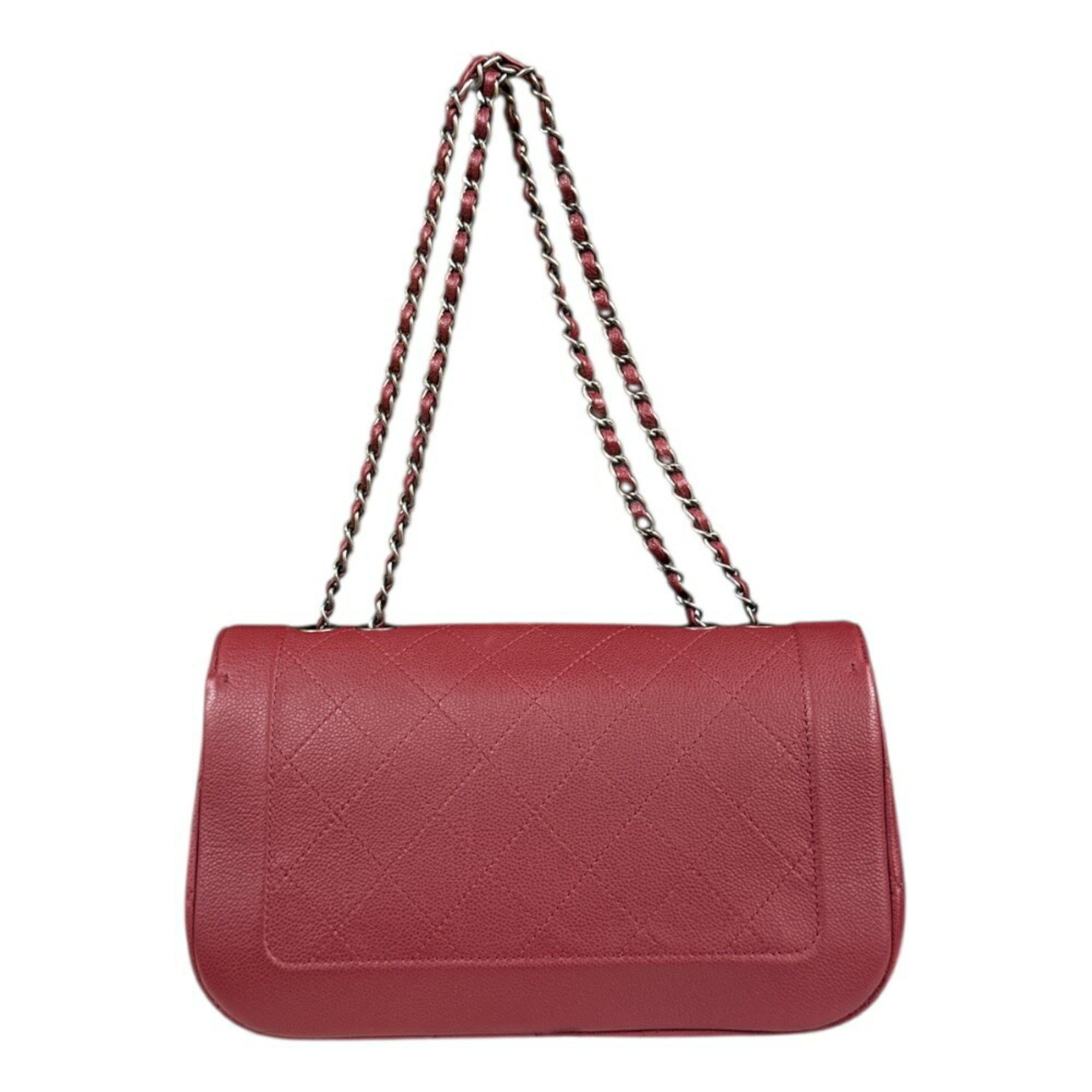 Chanel CHANEL Matelasse Shoulder Bag Leather Red Women's W Chain Size ONE SIZE - 3 Thumbnail