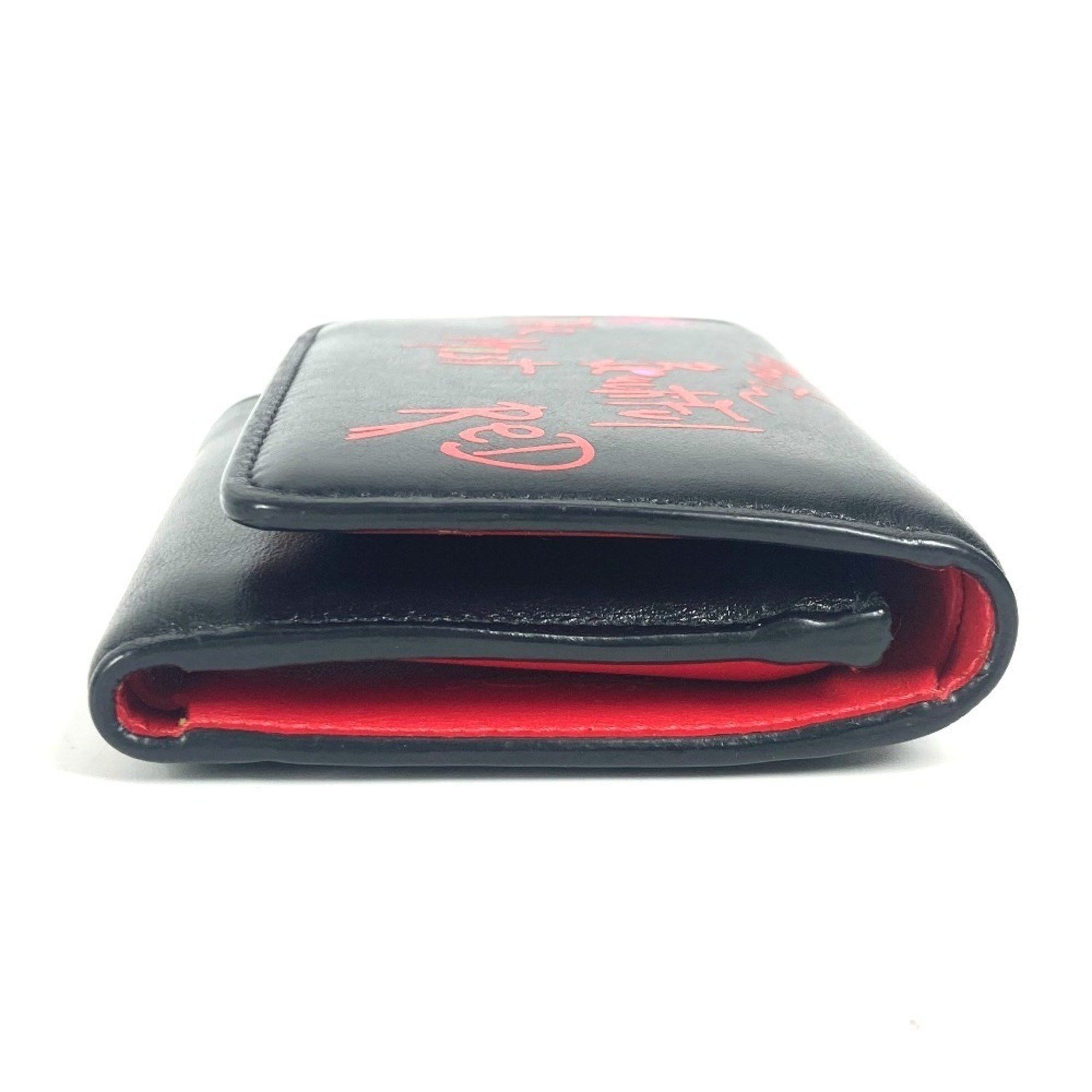 Christian Louboutin Christian Louboutin 1205105 Rubigaga Compact Wallet Tri-fold Leather Women's Black Size ONE SIZE - 3 Thumbnail