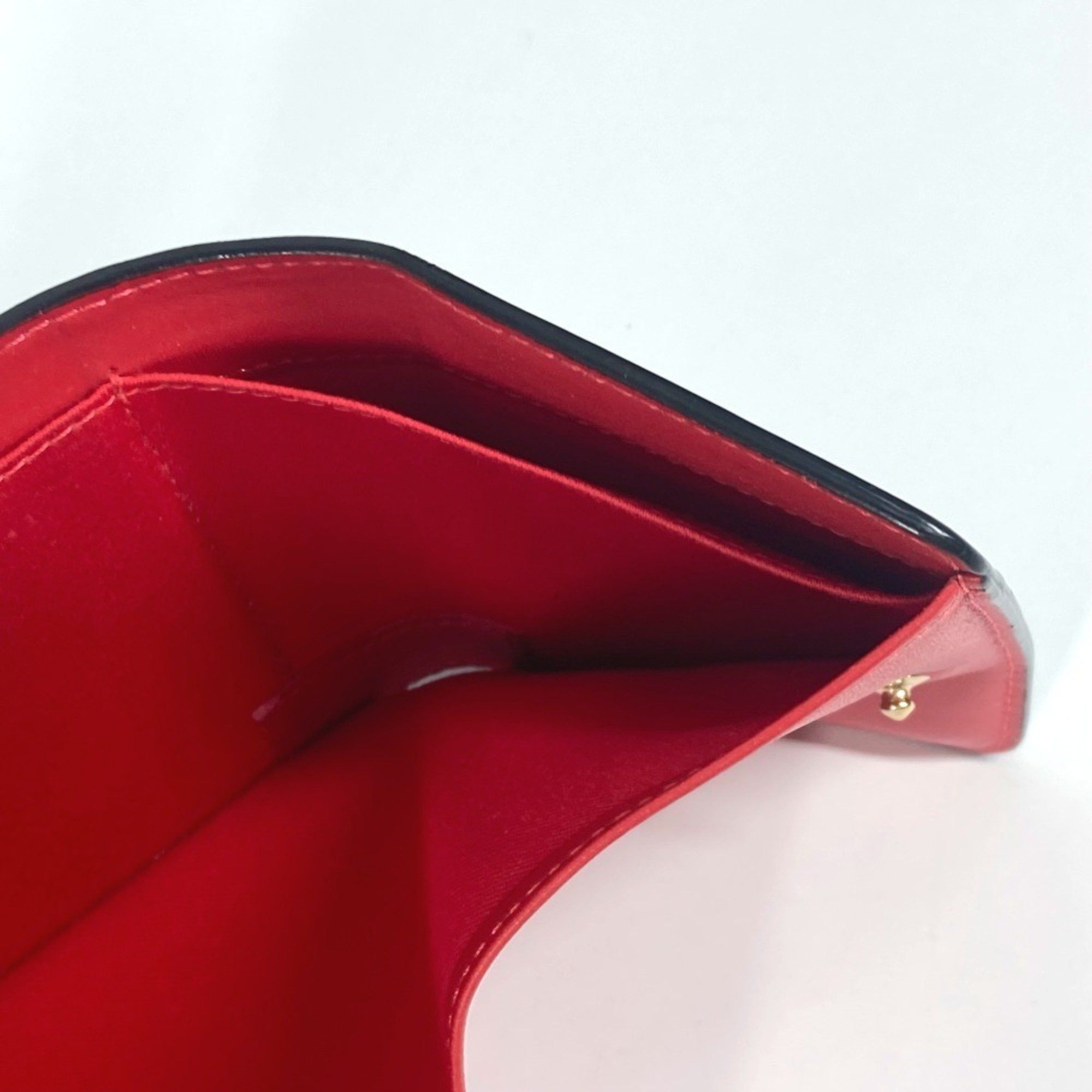 Christian Louboutin Christian Louboutin 1205105 Rubigaga Compact Wallet Tri-fold Leather Women's Black Size ONE SIZE - 9 Thumbnail