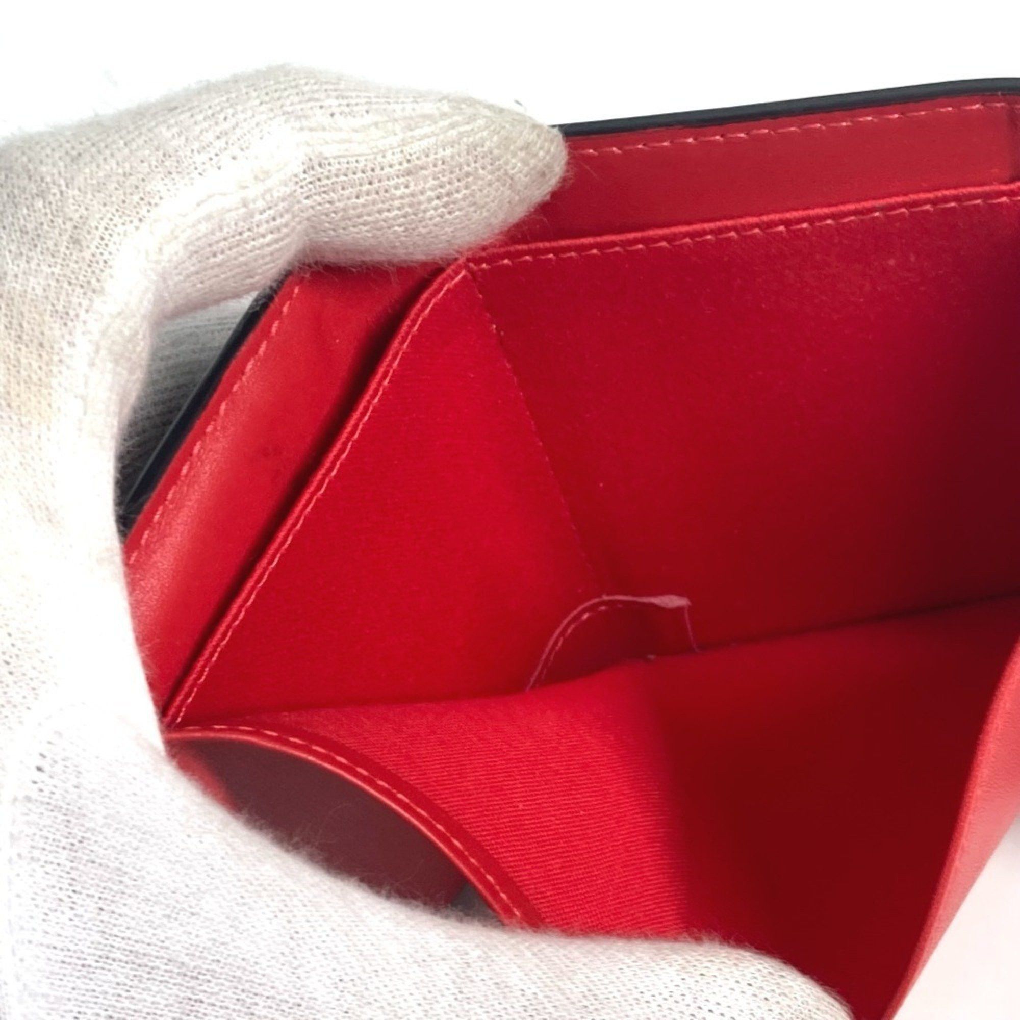 Christian Louboutin Christian Louboutin 1205105 Rubigaga Compact Wallet Tri-fold Leather Women's Black Size ONE SIZE - 10 Thumbnail