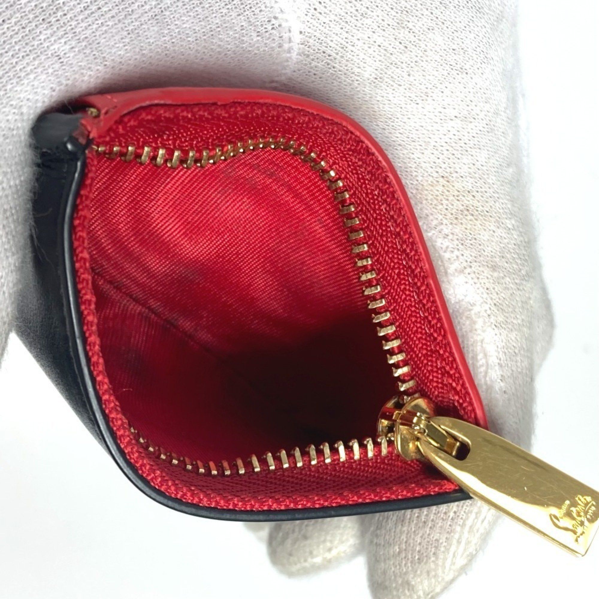 Christian Louboutin Christian Louboutin 1205105 Rubigaga Compact Wallet Tri-fold Leather Women's Black Size ONE SIZE - 13 Thumbnail