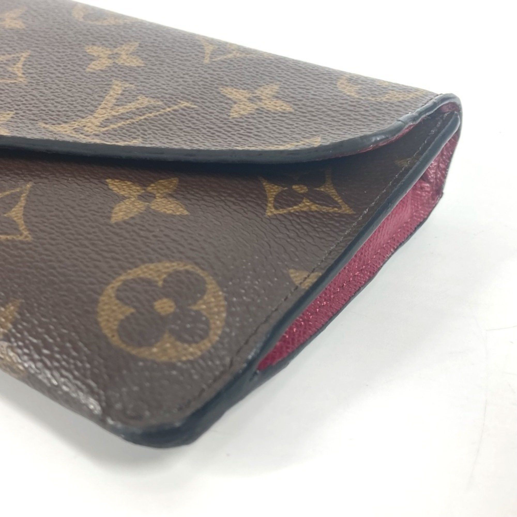 Louis Vuitton LOUIS VUITTON M62155 Monogram Portefeuille Jeanne Long Wallet Flap Canvas Women's Fuchsia Brown Size ONE SIZE - 5 Thumbnail