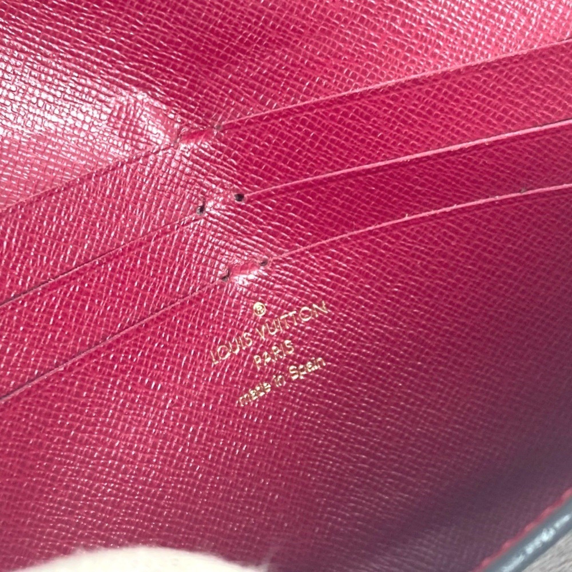 Louis Vuitton LOUIS VUITTON M62155 Monogram Portefeuille Jeanne Long Wallet Flap Canvas Women's Fuchsia Brown Size ONE SIZE - 15 Thumbnail