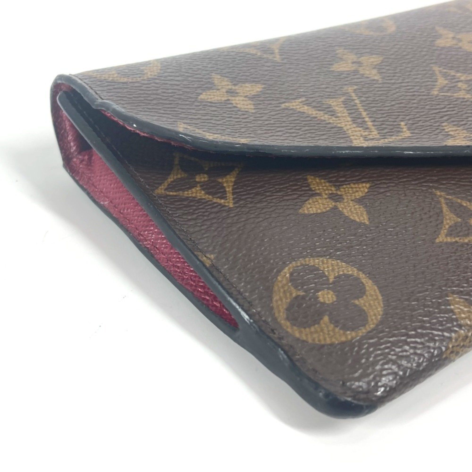 Louis Vuitton LOUIS VUITTON M62155 Monogram Portefeuille Jeanne Long Wallet Flap Canvas Women's Fuchsia Brown Size ONE SIZE - 6 Thumbnail