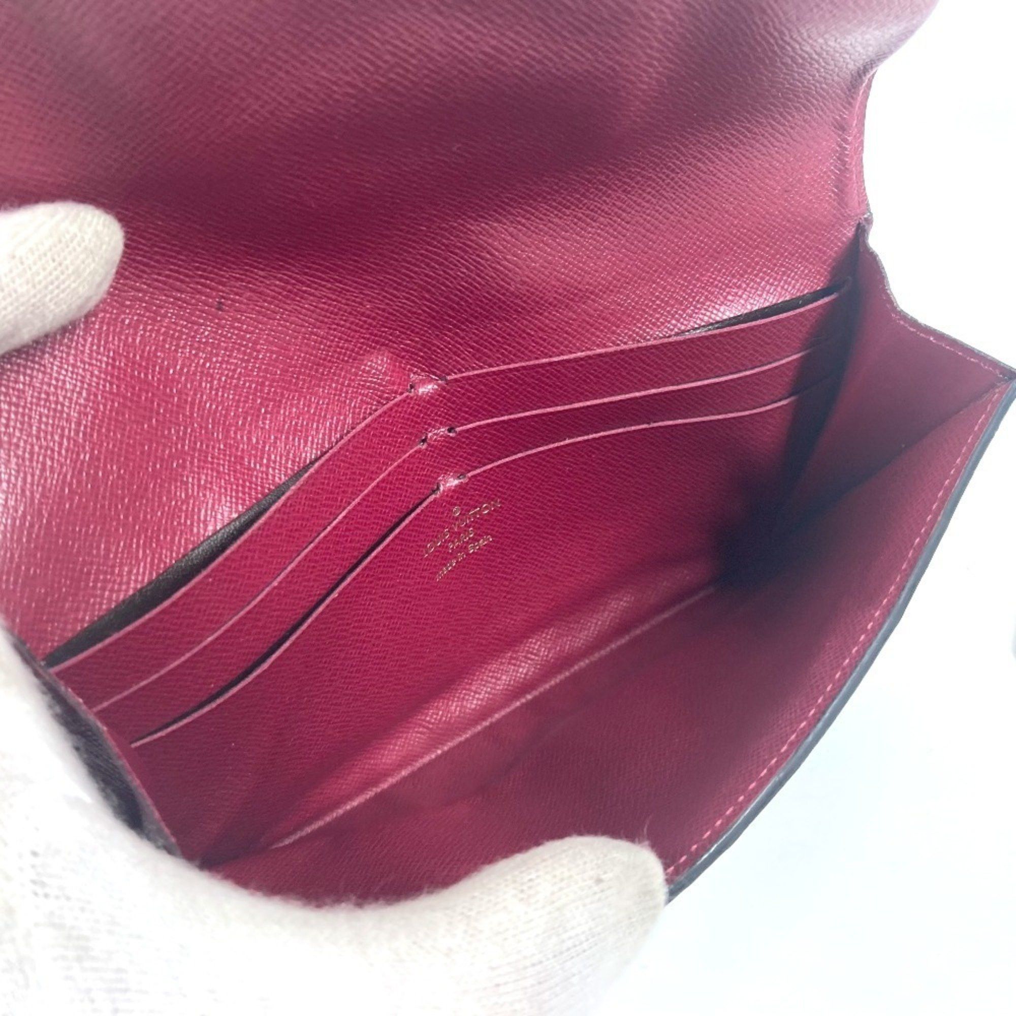 Louis Vuitton LOUIS VUITTON M62155 Monogram Portefeuille Jeanne Long Wallet Flap Canvas Women's Fuchsia Brown Size ONE SIZE - 14 Thumbnail