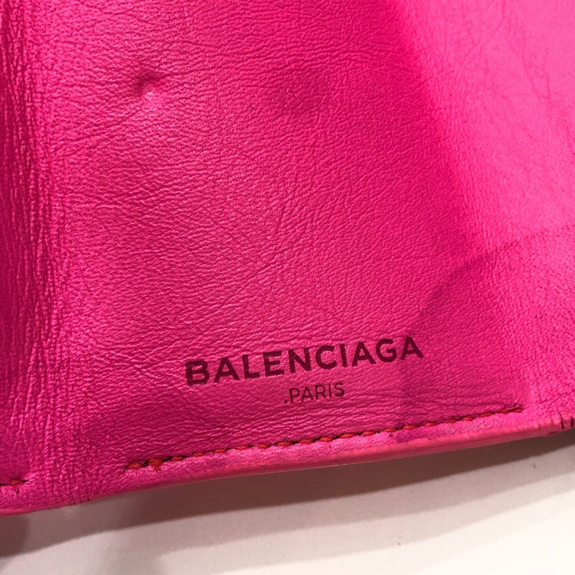 Balenciaga BALENCIAGA 203437 Classic Compact Wallet Tri-fold Leather Women's Pink Size ONE SIZE - 6 Thumbnail