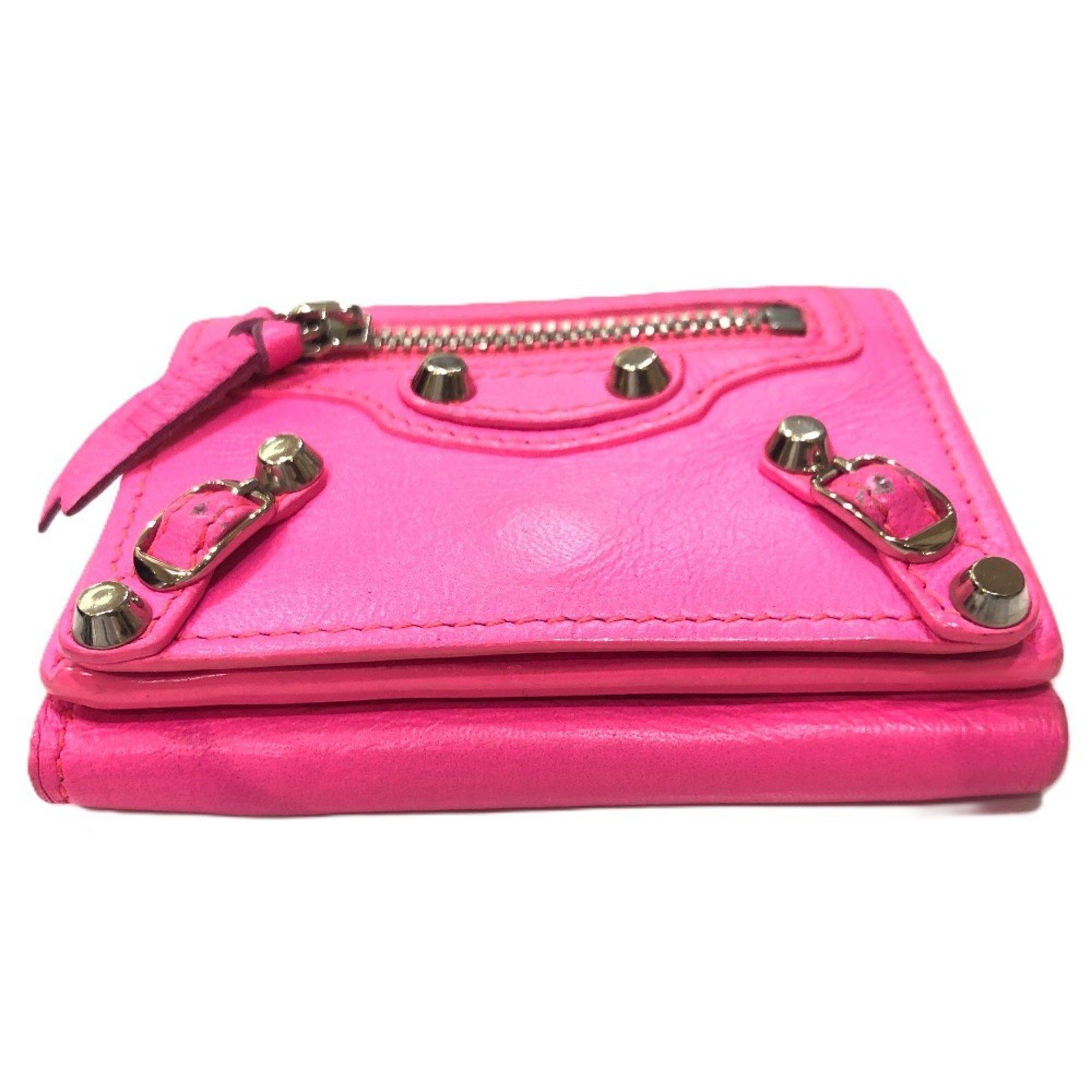 Balenciaga BALENCIAGA 203437 Classic Compact Wallet Tri-fold Leather Women's Pink Size ONE SIZE - 13 Thumbnail