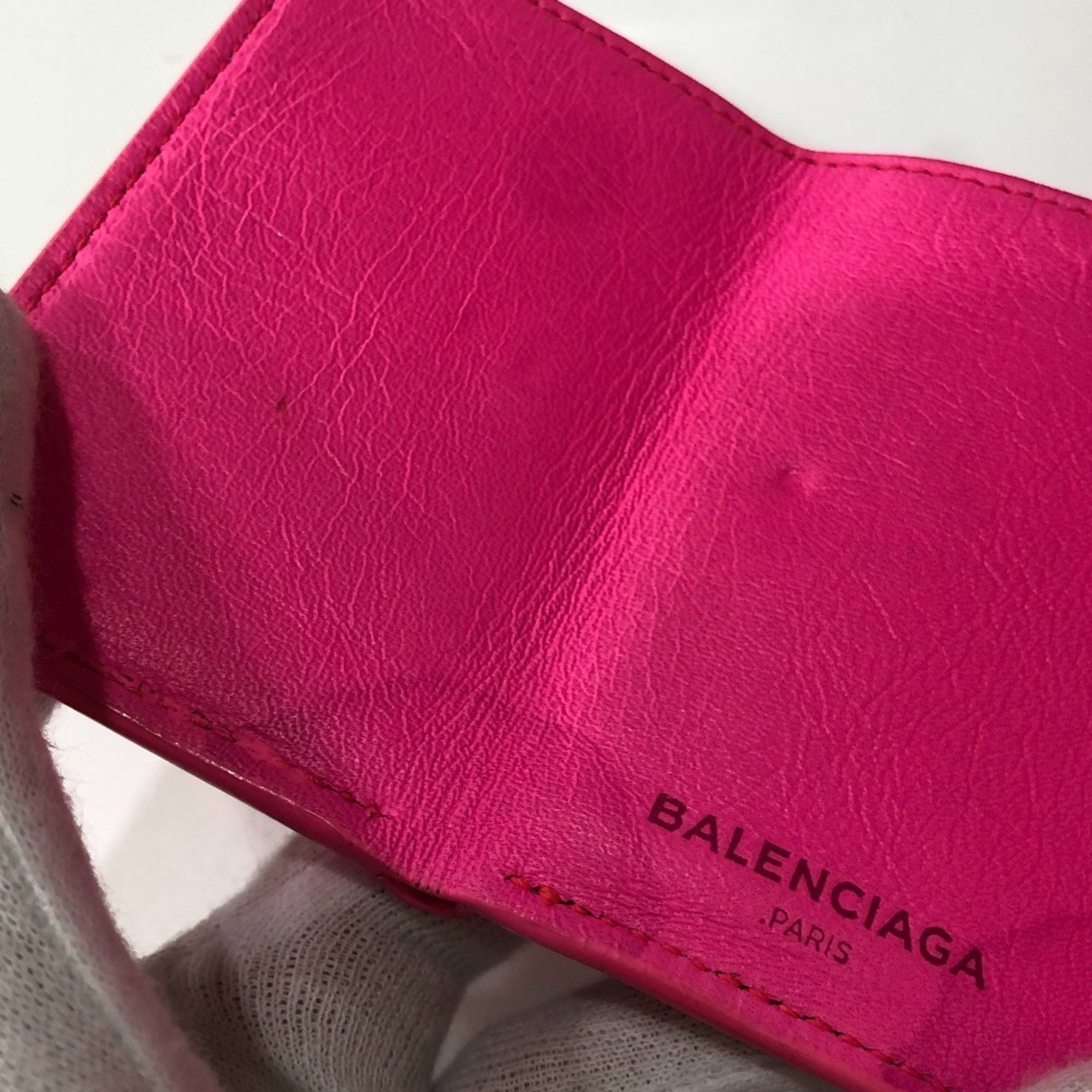 Balenciaga BALENCIAGA 203437 Classic Compact Wallet Tri-fold Leather Women's Pink Size ONE SIZE - 8 Thumbnail