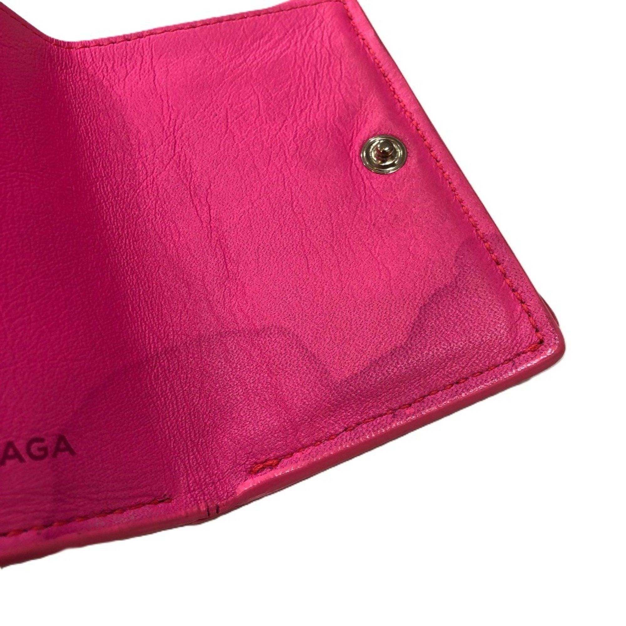 Balenciaga BALENCIAGA 203437 Classic Compact Wallet Tri-fold Leather Women's Pink Size ONE SIZE - 5 Thumbnail