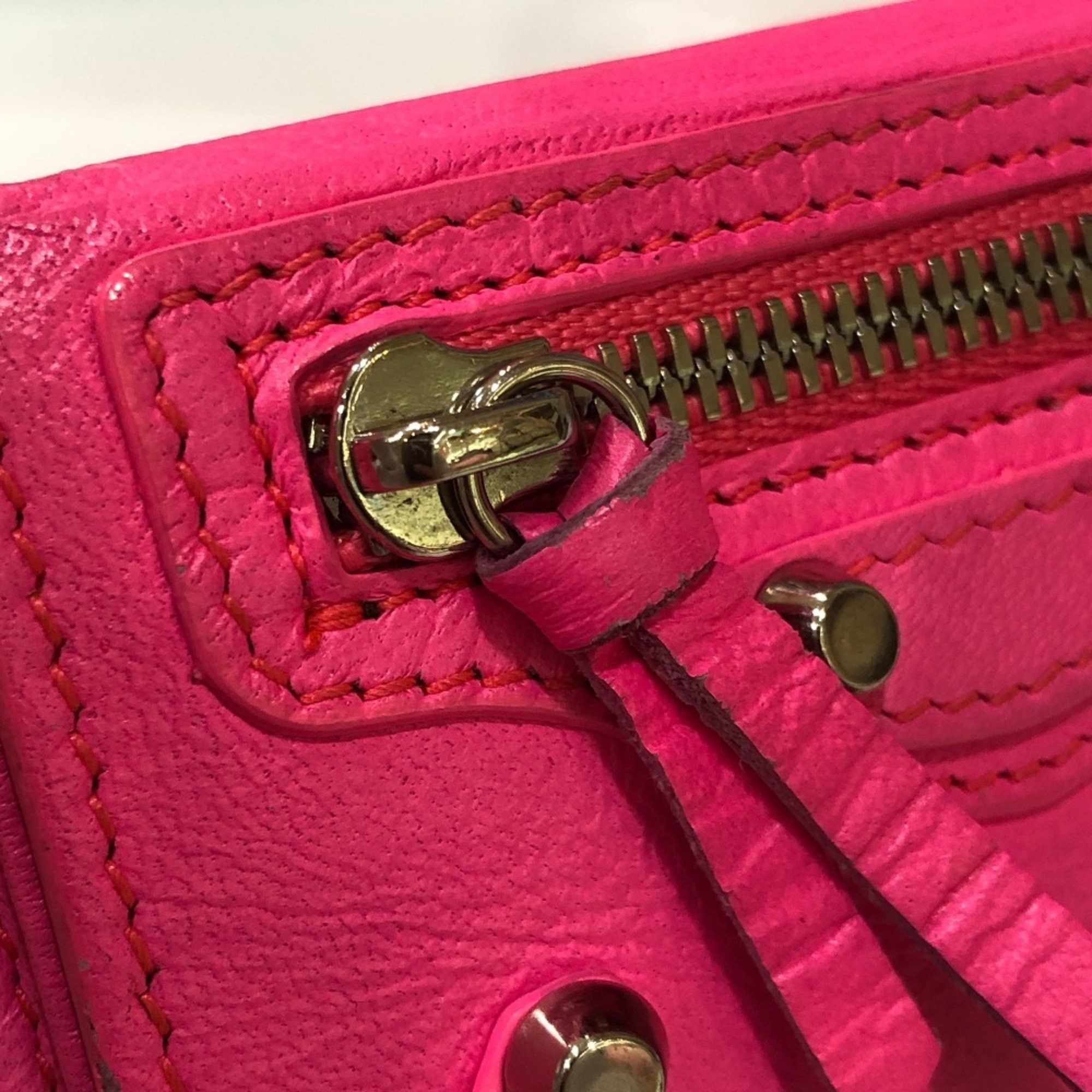 Balenciaga BALENCIAGA 203437 Classic Compact Wallet Tri-fold Leather Women's Pink Size ONE SIZE - 9 Thumbnail