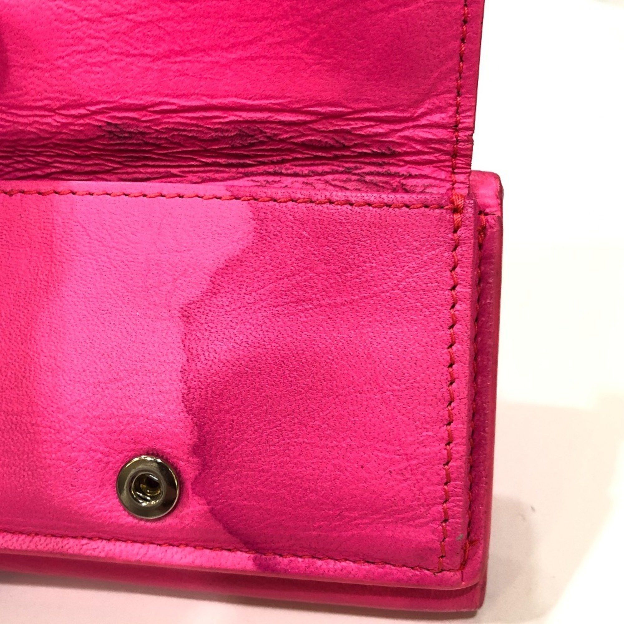 Balenciaga BALENCIAGA 203437 Classic Compact Wallet Tri-fold Leather Women's Pink Size ONE SIZE - 11 Thumbnail