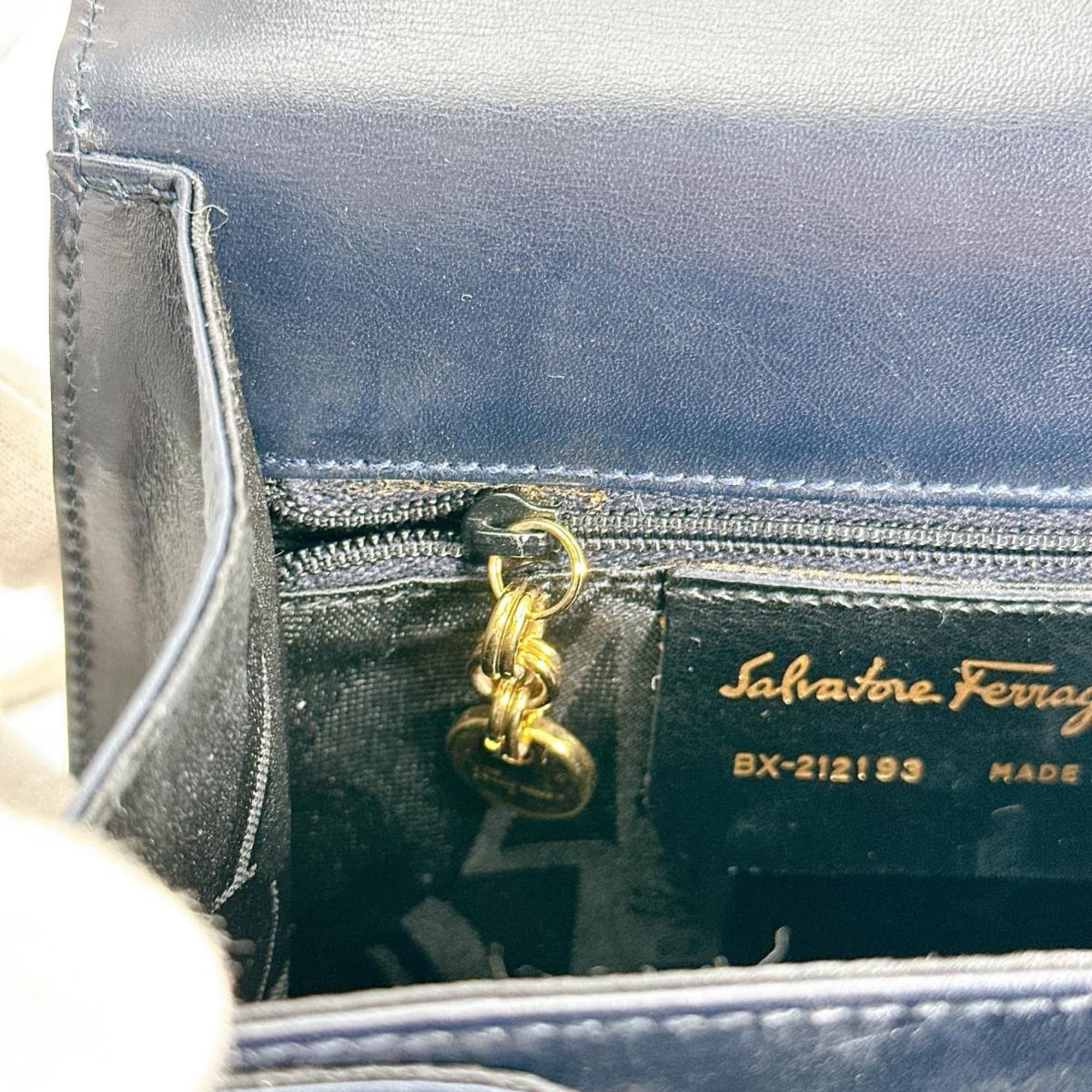 Salvatore Ferragamo Salvatore Ferragamo Handbag 2WAY Bag Shoulder Gancini Leather BX-212193 Black Size ONE SIZE - 11 Thumbnail