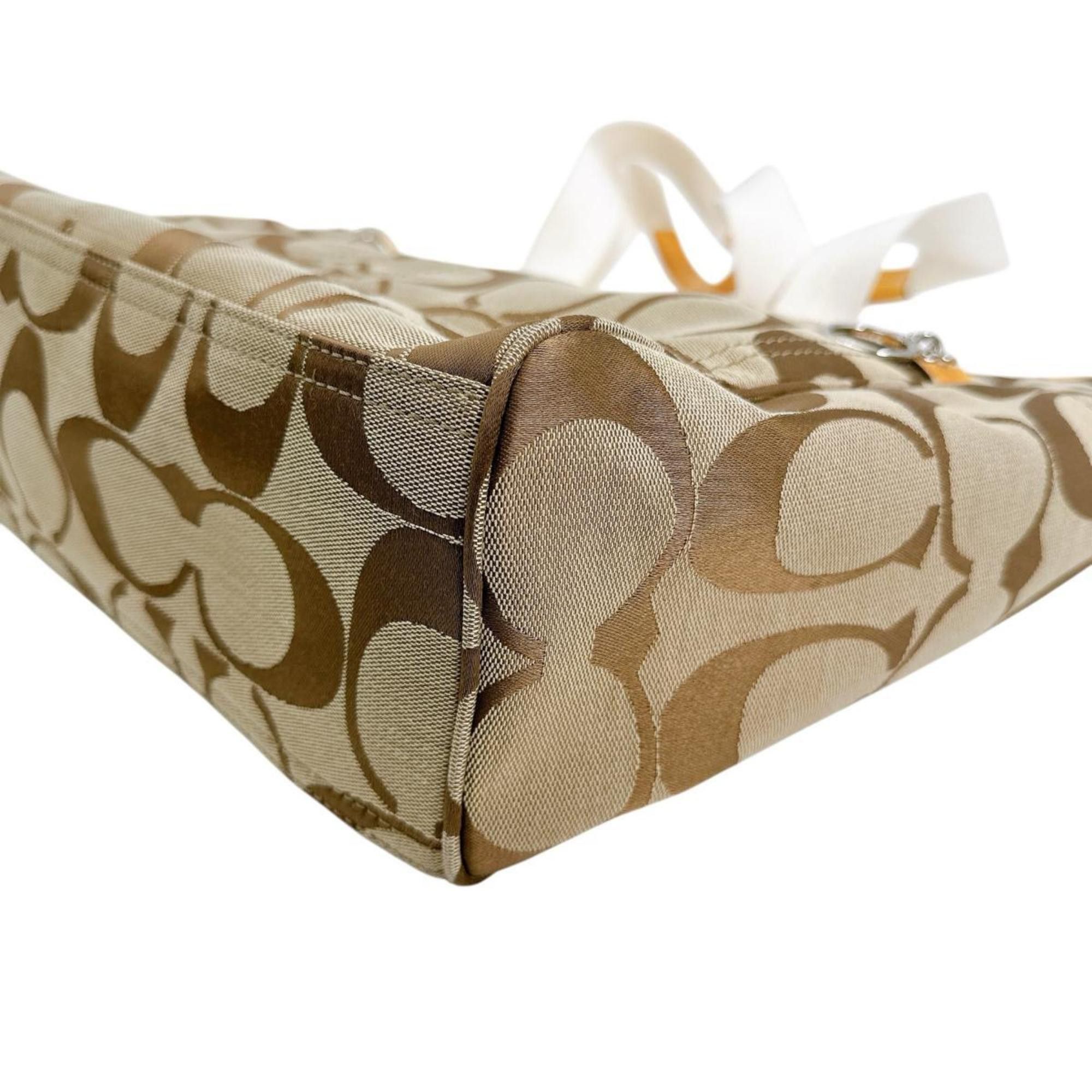 Coach Coach Shoulder Bag Handbag Large Capacity 2way Canvas F14871 Beige Size ONE SIZE - 7 Thumbnail