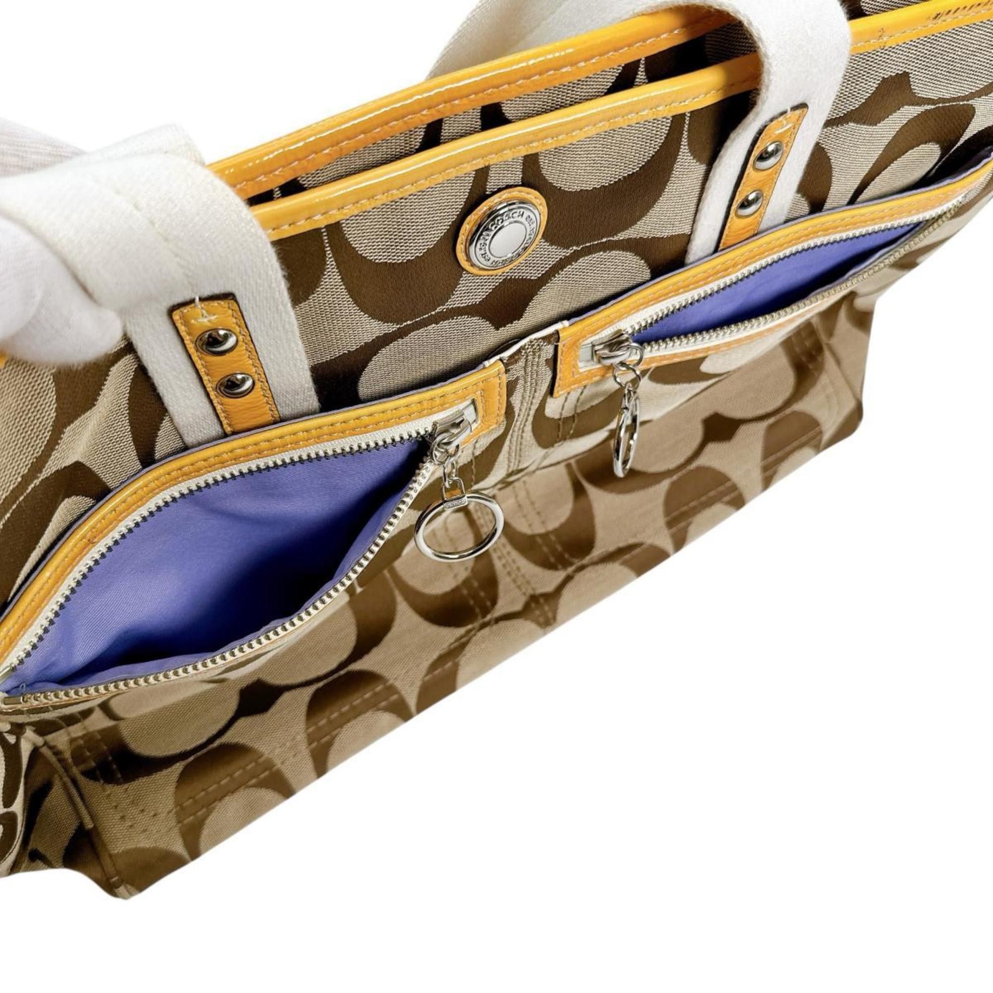 Coach Coach Shoulder Bag Handbag Large Capacity 2way Canvas F14871 Beige Size ONE SIZE - 18 Thumbnail