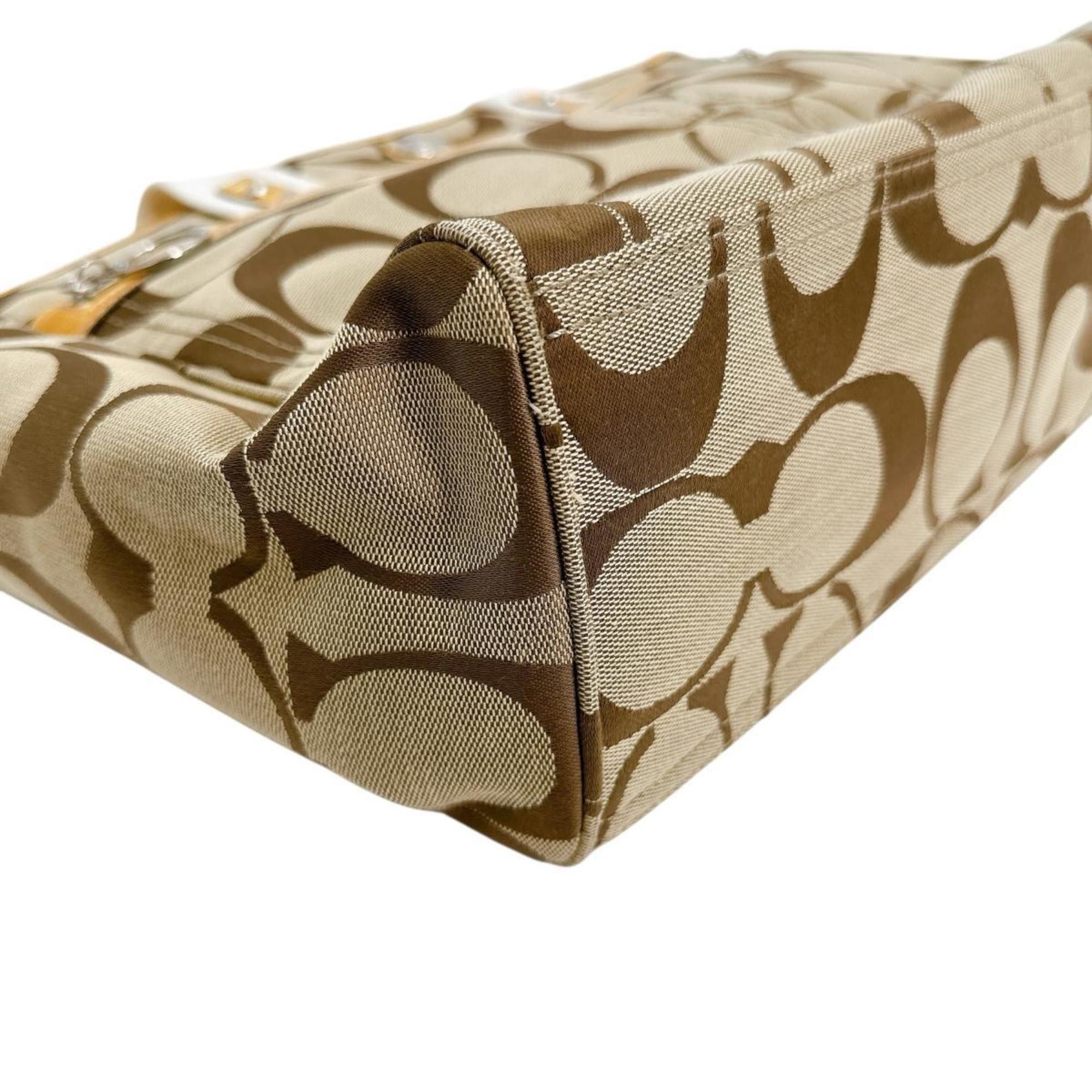 Coach Coach Shoulder Bag Handbag Large Capacity 2way Canvas F14871 Beige Size ONE SIZE - 6 Thumbnail