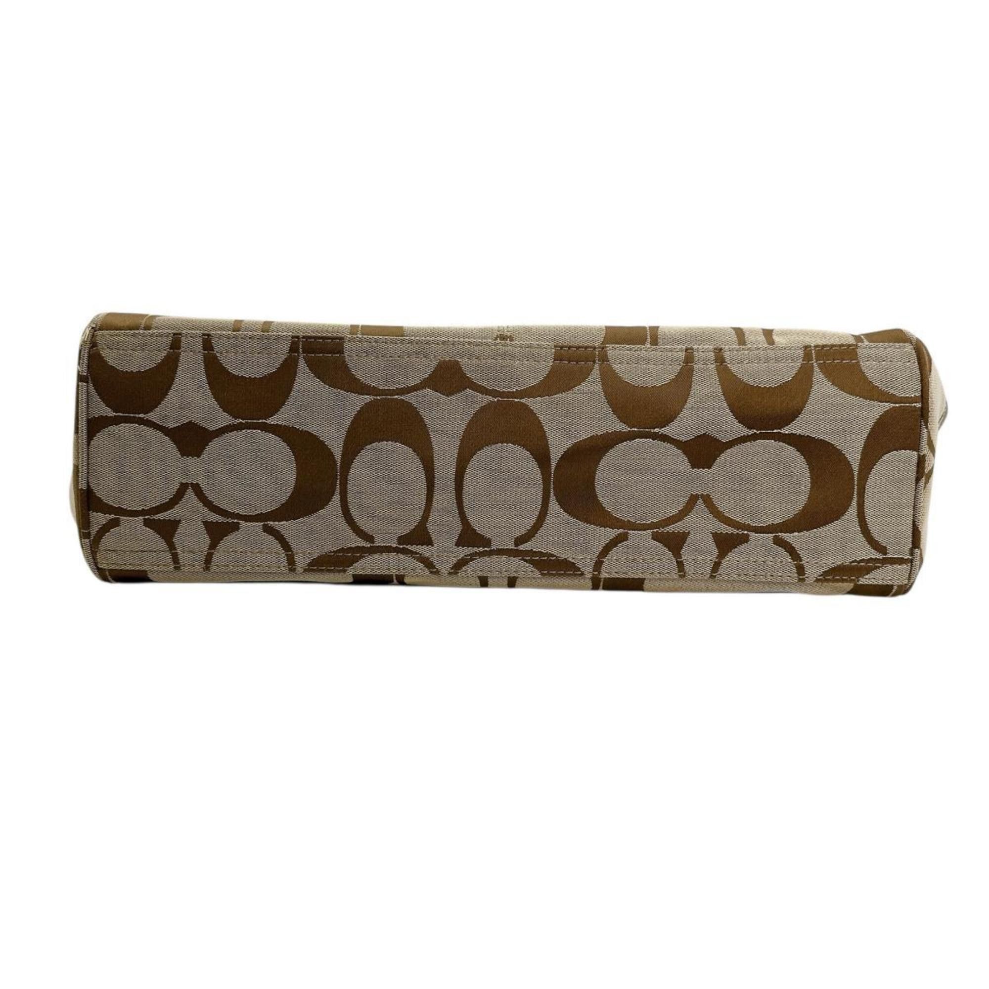 Coach Coach Shoulder Bag Handbag Large Capacity 2way Canvas F14871 Beige Size ONE SIZE - 5 Thumbnail