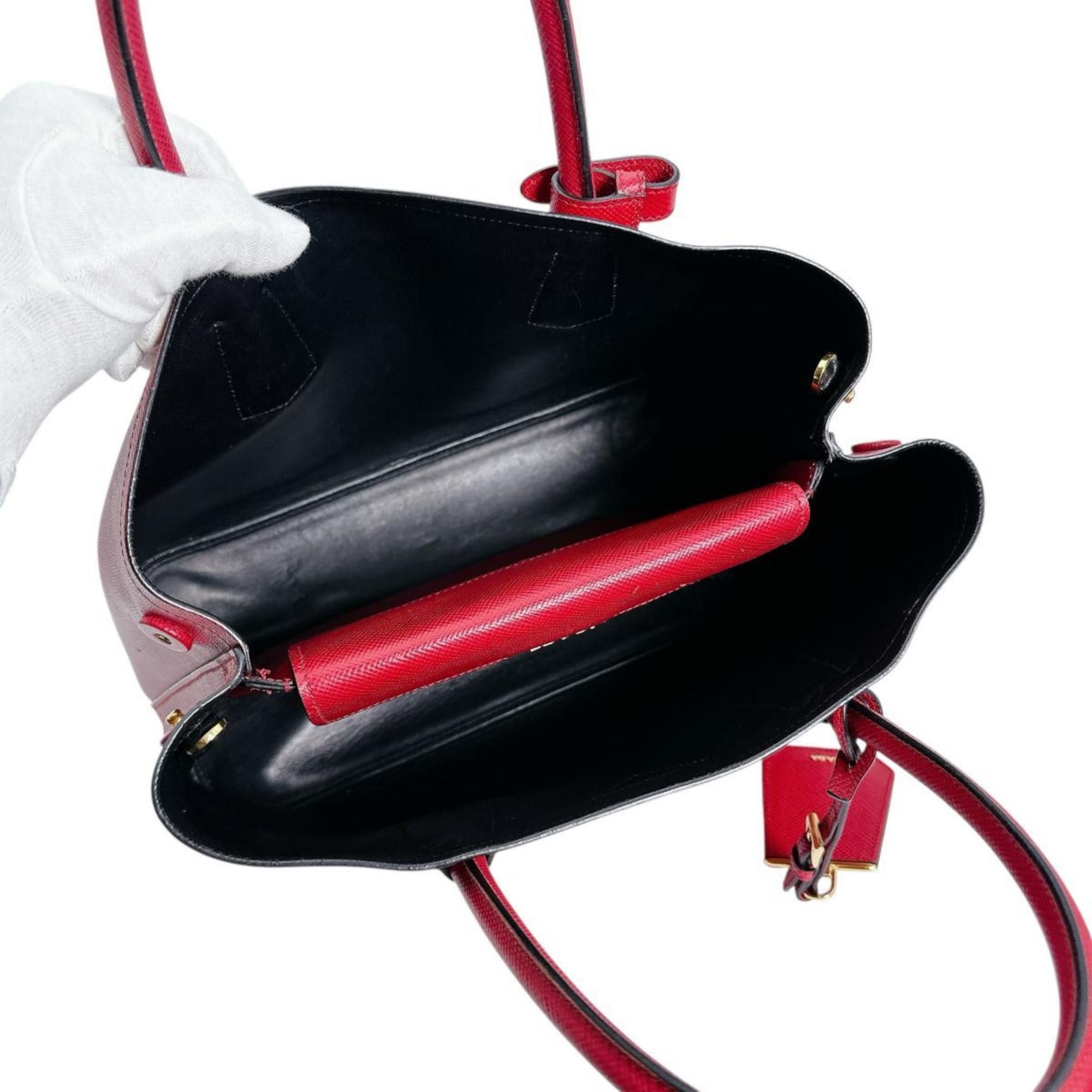 Prada PRADA Handbag Shoulder Bag Saffiano 2way Cowhide Leather BN2775 Red Size ONE SIZE - 11 Thumbnail