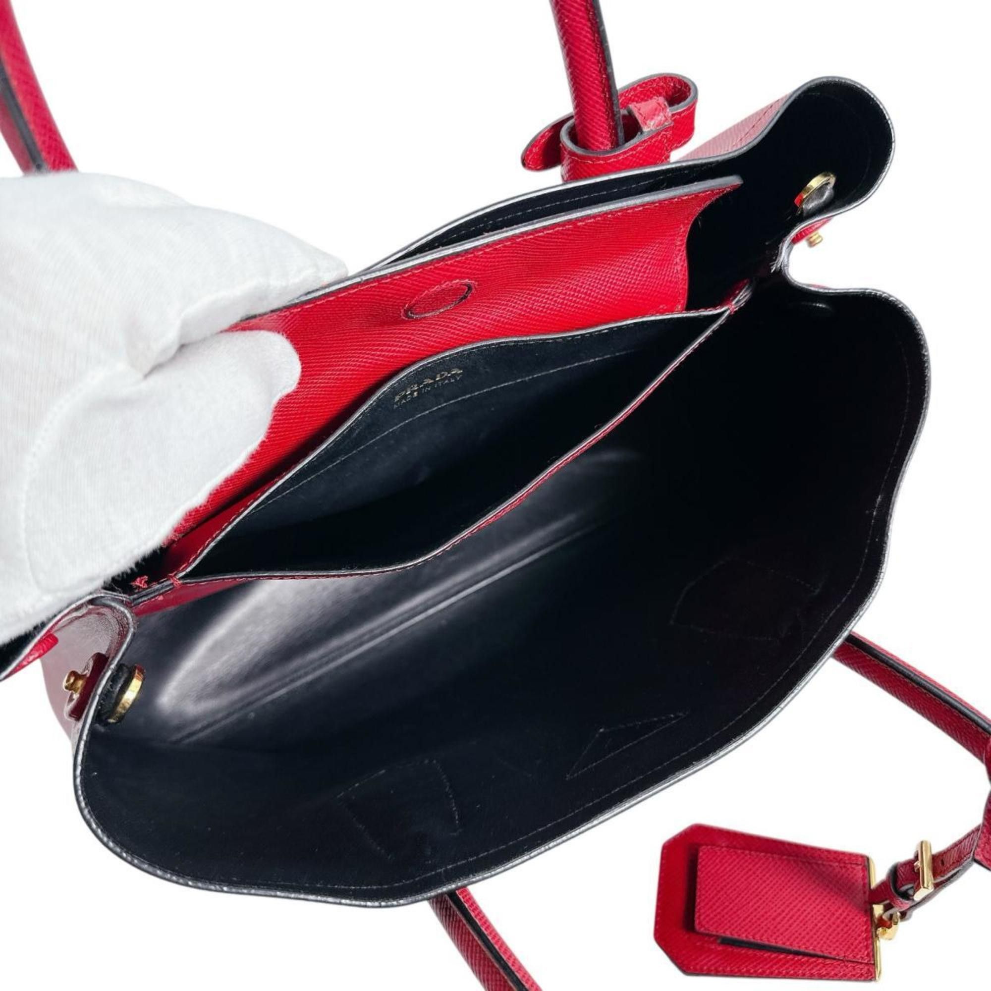 Prada PRADA Handbag Shoulder Bag Saffiano 2way Cowhide Leather BN2775 Red Size ONE SIZE - 12 Thumbnail