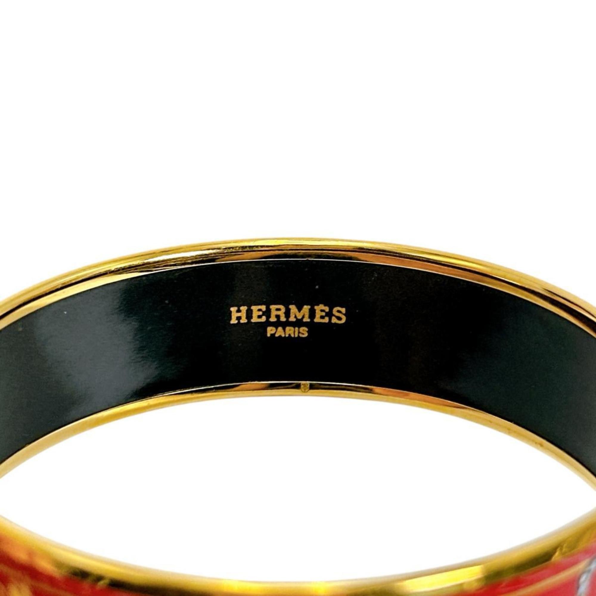 Hermes Hermes Bangle Bracelet Emaille GM Other Red x Gold Size ONE SIZE - 4 Thumbnail
