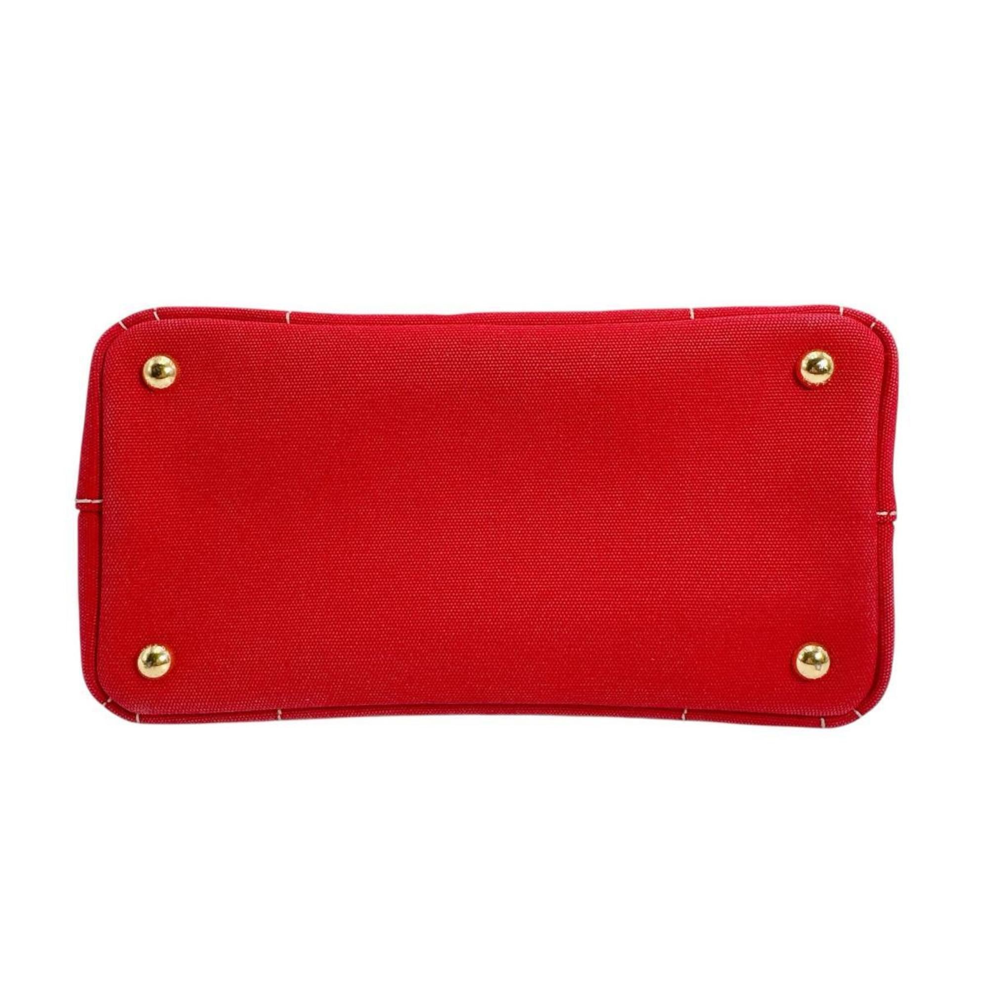 Prada PRADA Tote Bag 2way Mini Canapa Canvas BN2439 Red Size ONE SIZE - 5 Thumbnail