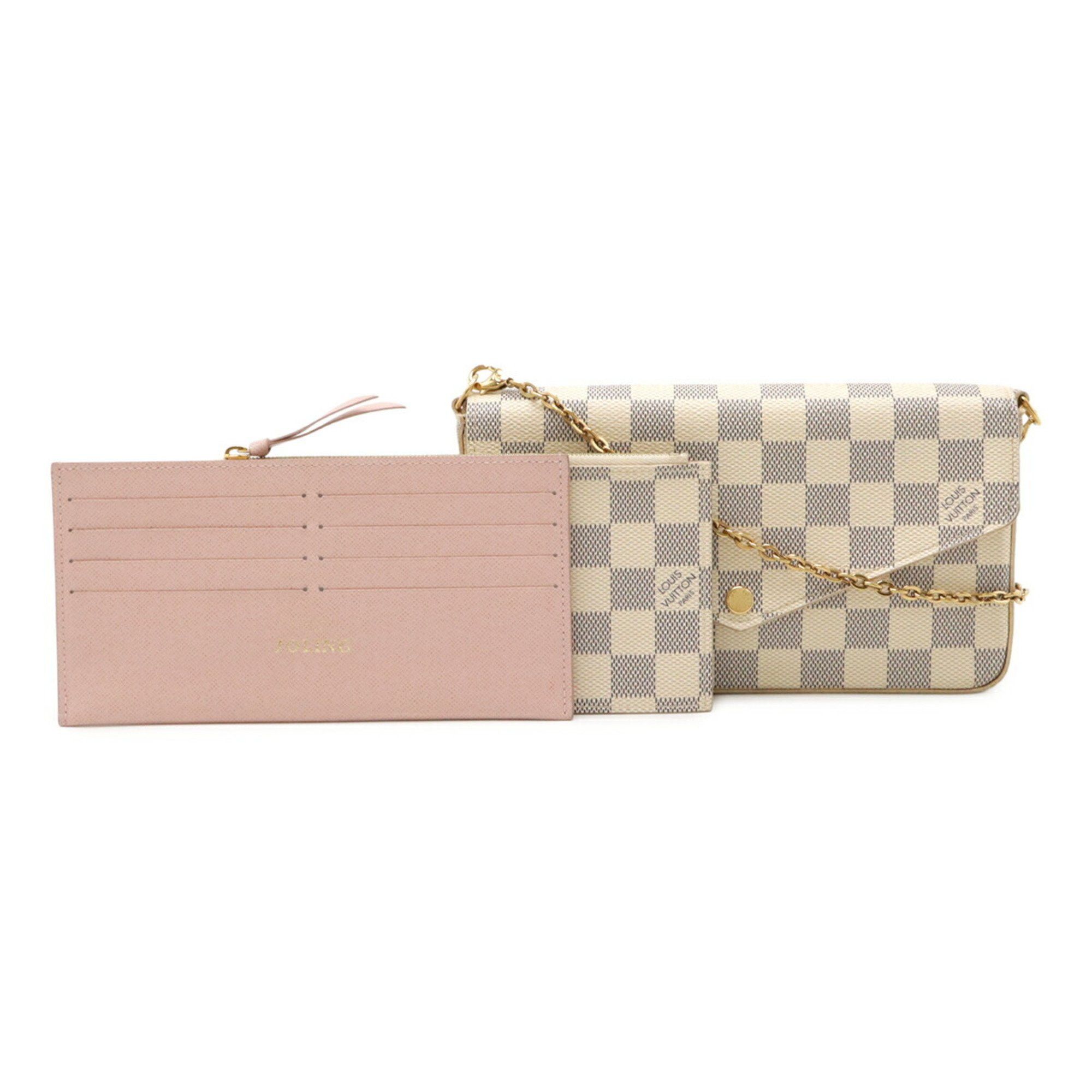 Louis Vuitton LOUIS VUITTON Damier Azur Pochette Felicie Shoulder Bag Chain Clutch N63106 Size ONE SIZE - 2 Thumbnail