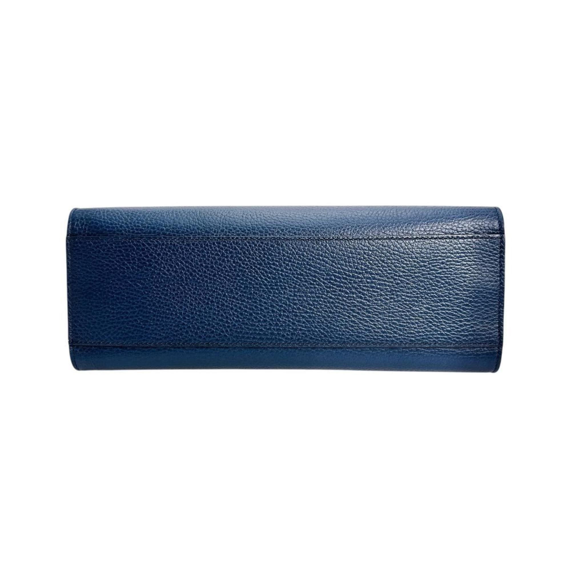 Gucci GUCCI Handbag Bamboo Leather 2way 470271 Blue Size ONE SIZE - 5 Thumbnail