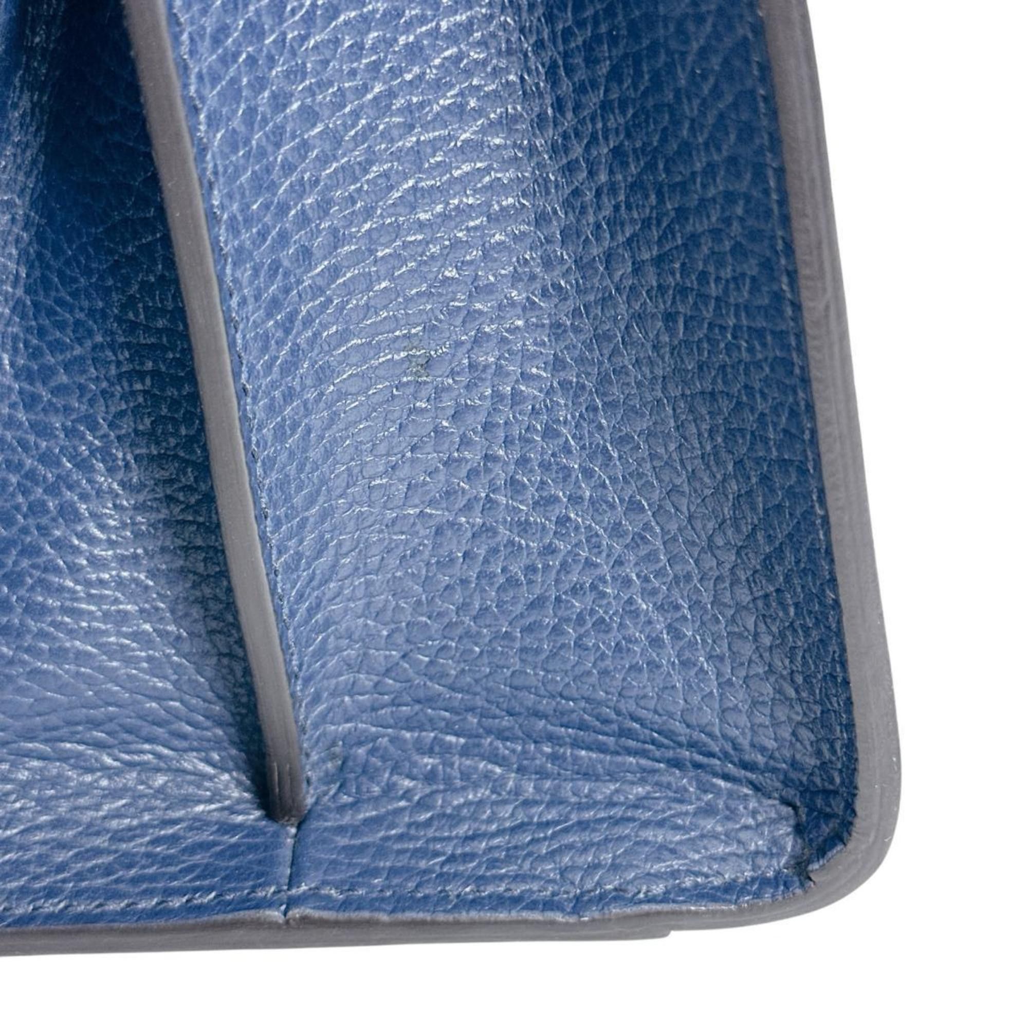 Gucci GUCCI Handbag Bamboo Leather 2way 470271 Blue Size ONE SIZE - 13 Thumbnail