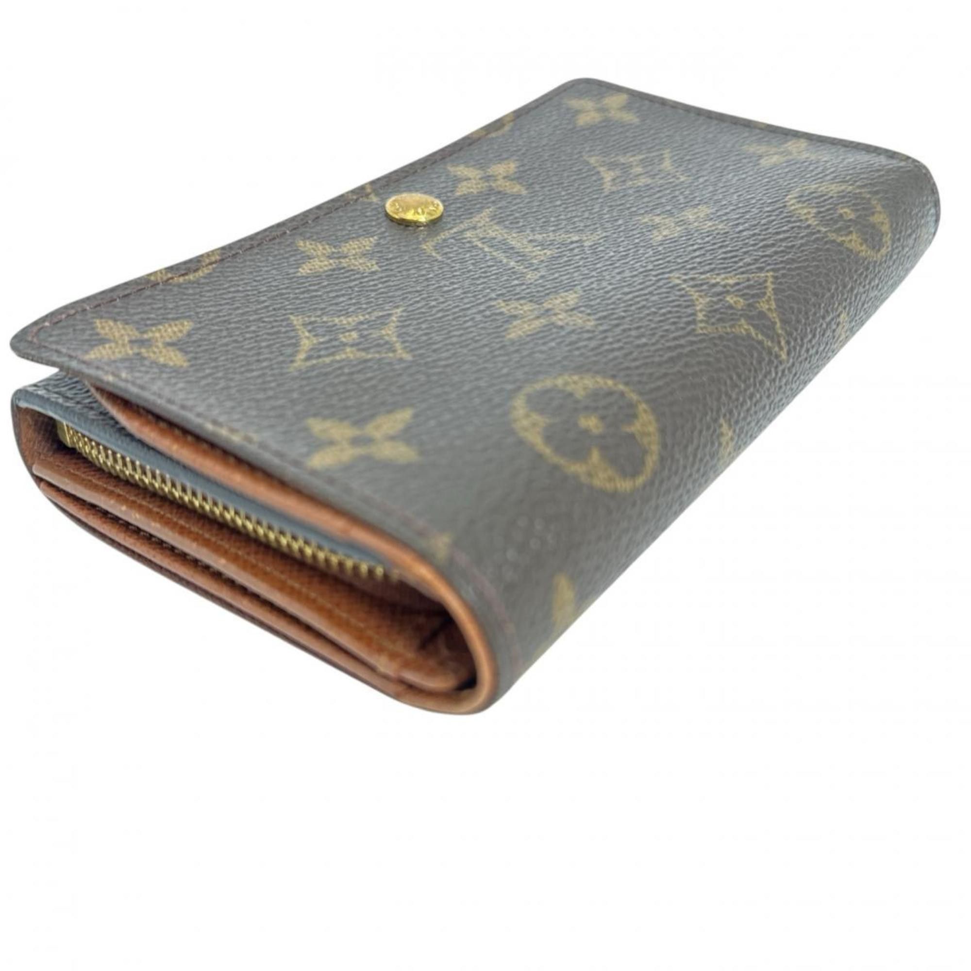 Louis Vuitton Louis Vuitton Bi-fold wallet L-shaped zipper Monogram Porte Monnaie Tresor canvas M61730 Brown Size ONE SIZE - 4 Thumbnail