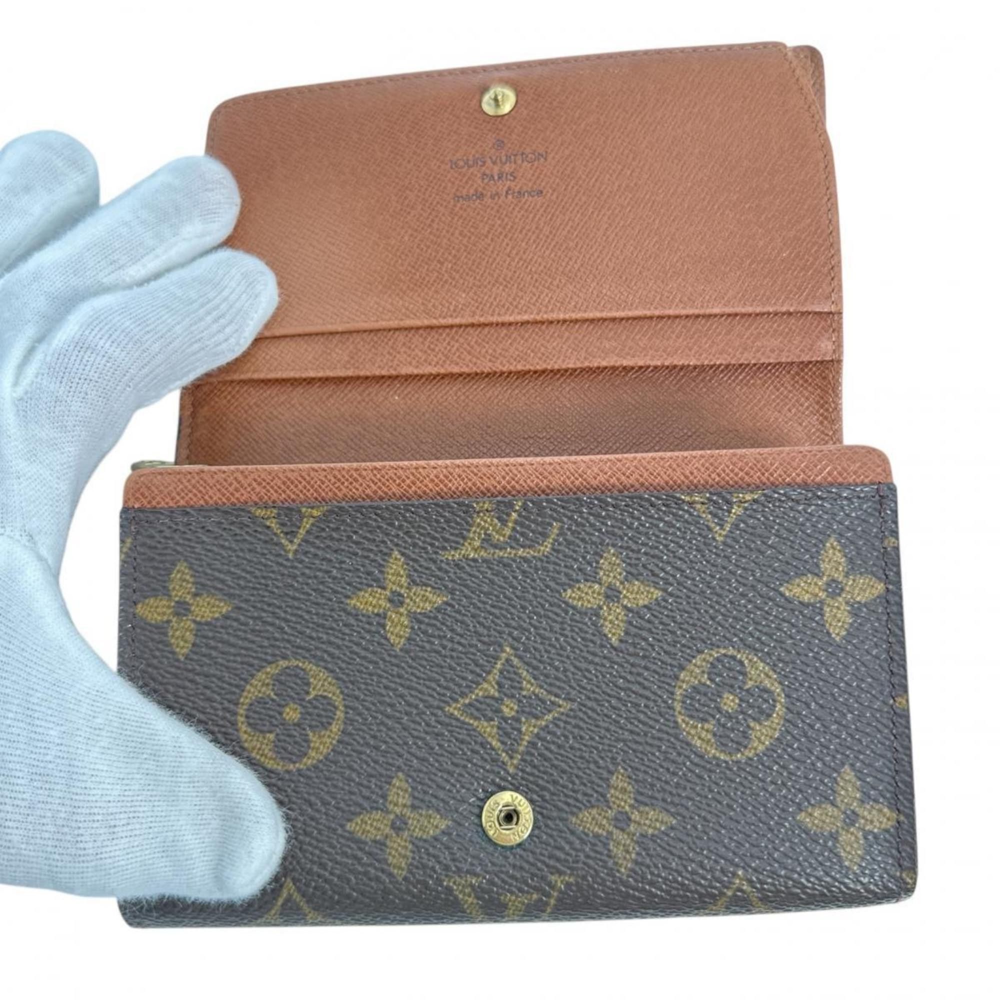 Louis Vuitton Louis Vuitton Bi-fold wallet L-shaped zipper Monogram Porte Monnaie Tresor canvas M61730 Brown Size ONE SIZE - 7 Thumbnail
