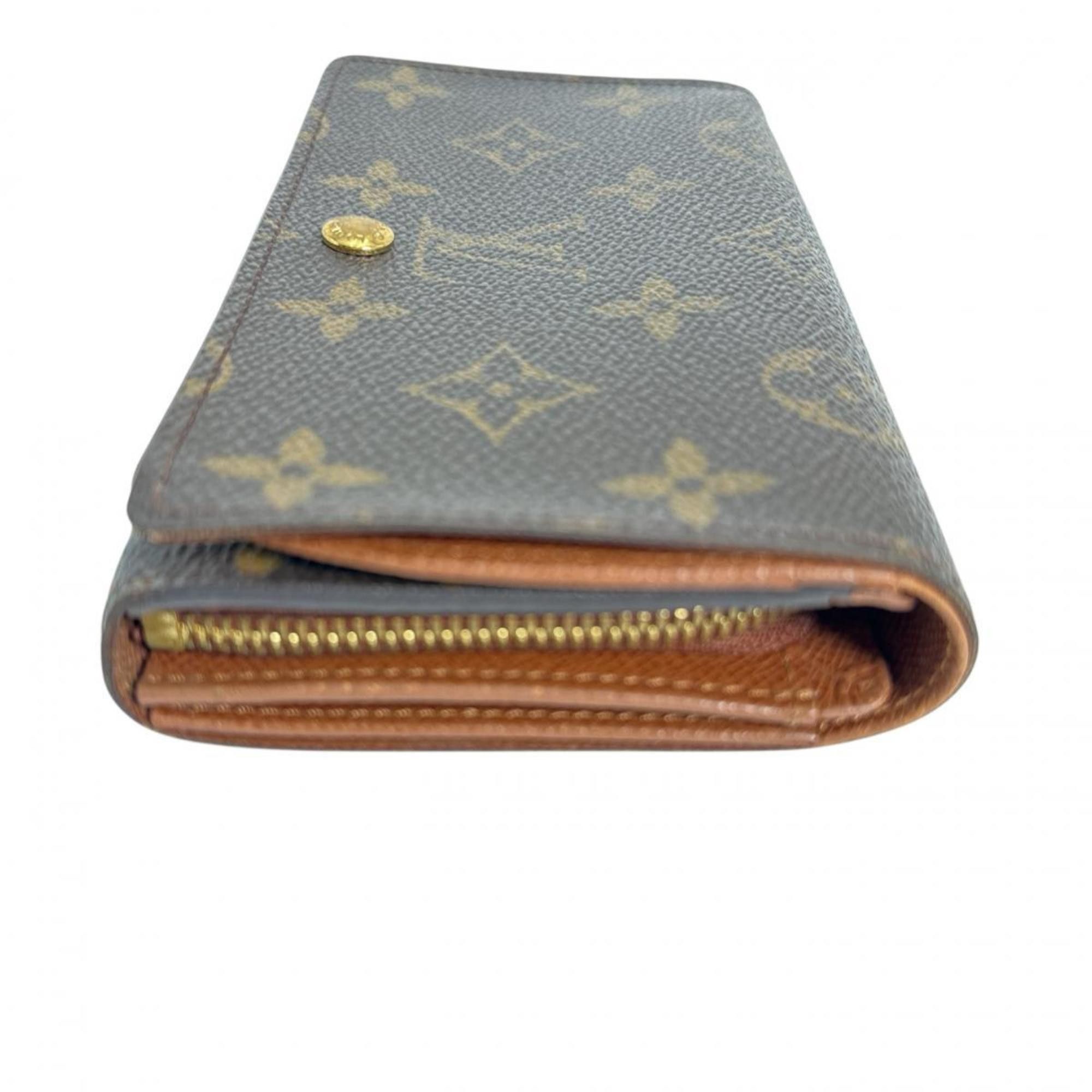 Louis Vuitton Louis Vuitton Bi-fold wallet L-shaped zipper Monogram Porte Monnaie Tresor canvas M61730 Brown Size ONE SIZE - 3 Thumbnail