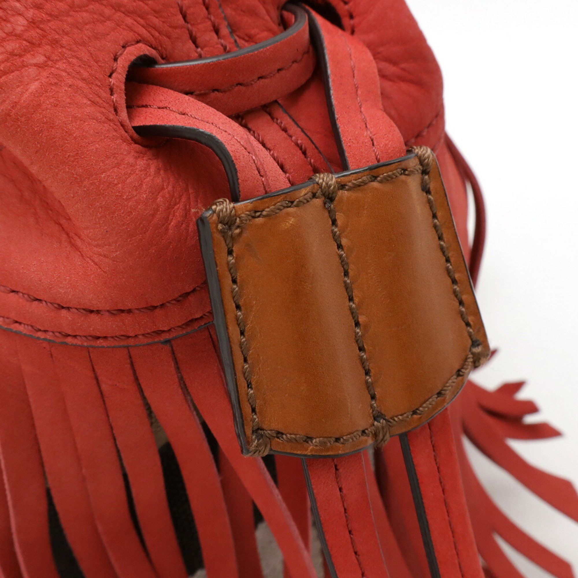 Burberry BURBERRY Nova Check Pattern Shoulder Bag Suede Canvas Leather Red Brown Size ONE SIZE - 5 Thumbnail