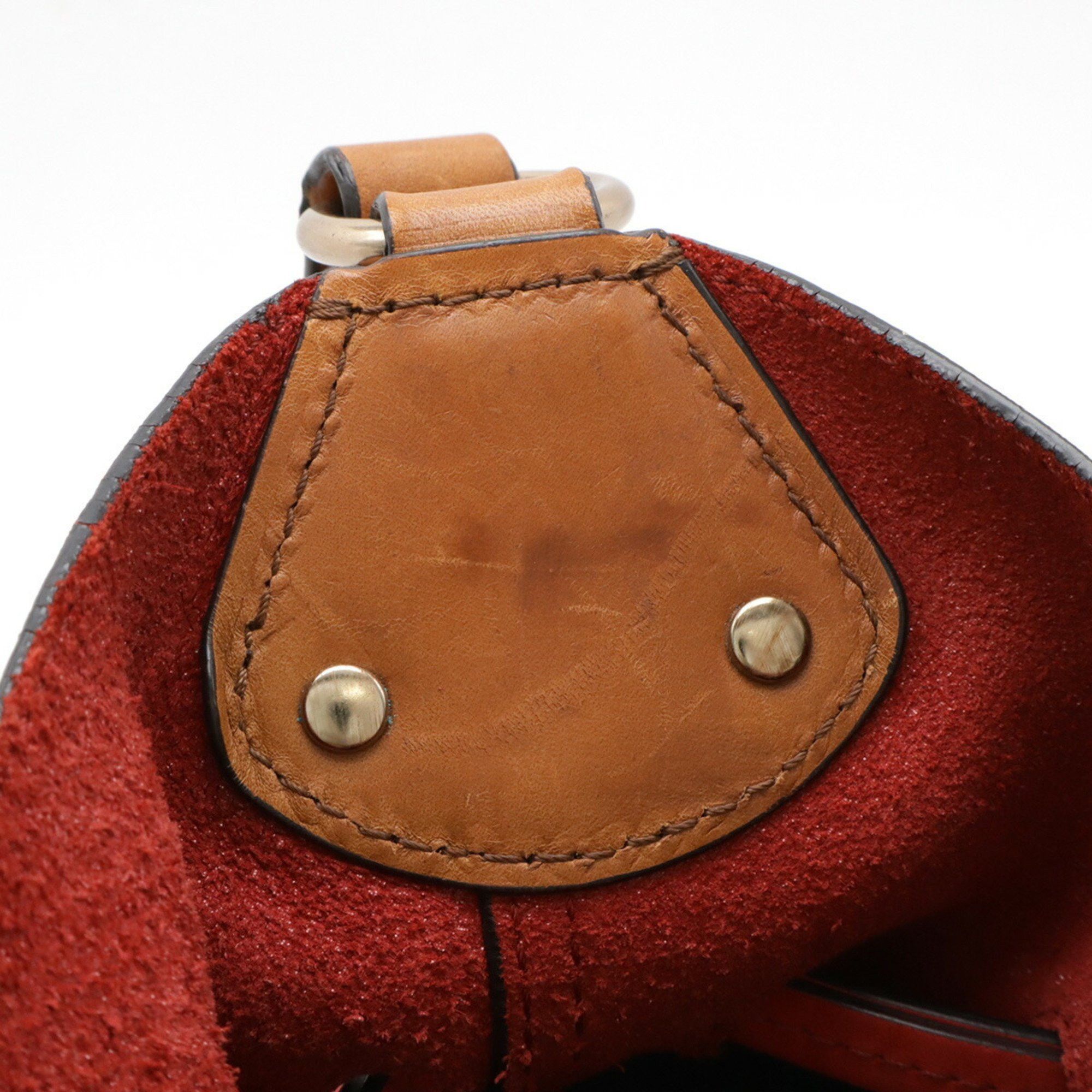 Burberry BURBERRY Nova Check Pattern Shoulder Bag Suede Canvas Leather Red Brown Size ONE SIZE - 9 Thumbnail