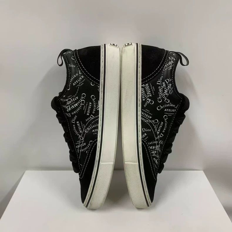 Dior Dior black graffiti lowtop sneakers Size US 12 / EU 45 - 6 Thumbnail