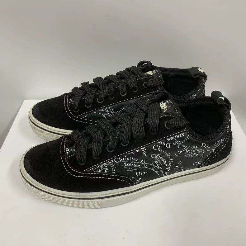Dior Dior black graffiti lowtop sneakers Size US 12 / EU 45 - 4 Thumbnail