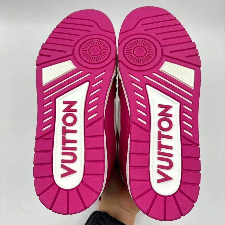 Louis Vuitton LV trainer white purple sneakers Size US 10 / EU 43 - 6 Thumbnail
