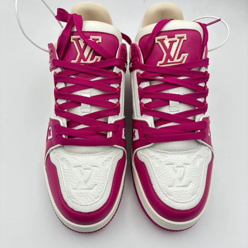 Louis Vuitton LV trainer white purple sneakers Size US 10 / EU 43 - 4 Thumbnail