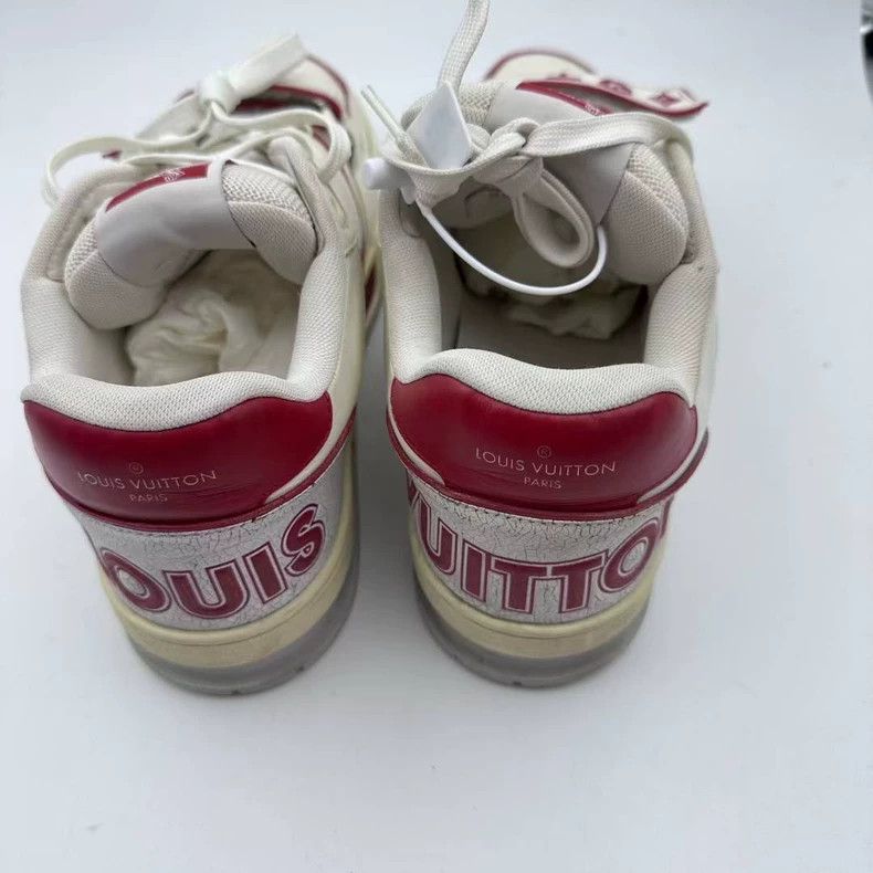 Louis Vuitton lv trainer white red sneakers Size US 10 / EU 43 - 5 Thumbnail