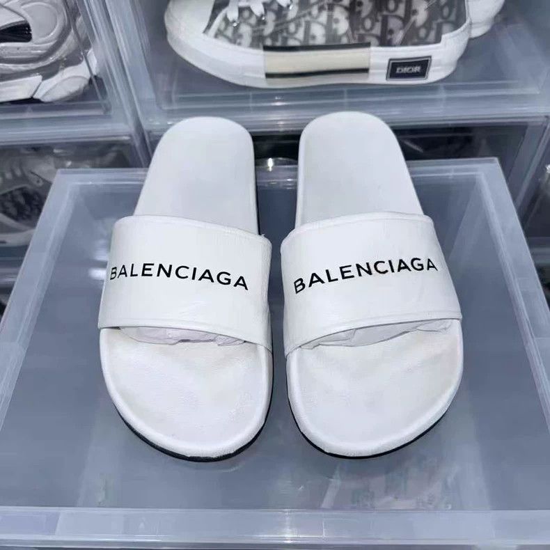 Balenciaga balenciaga white leather slides Size US 10 / EU 43 - 2 Thumbnail