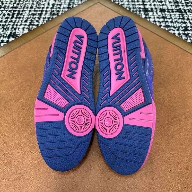 Louis Vuitton lv trainer pink purple sneakers Size US 10 / EU 43 - 5 Thumbnail